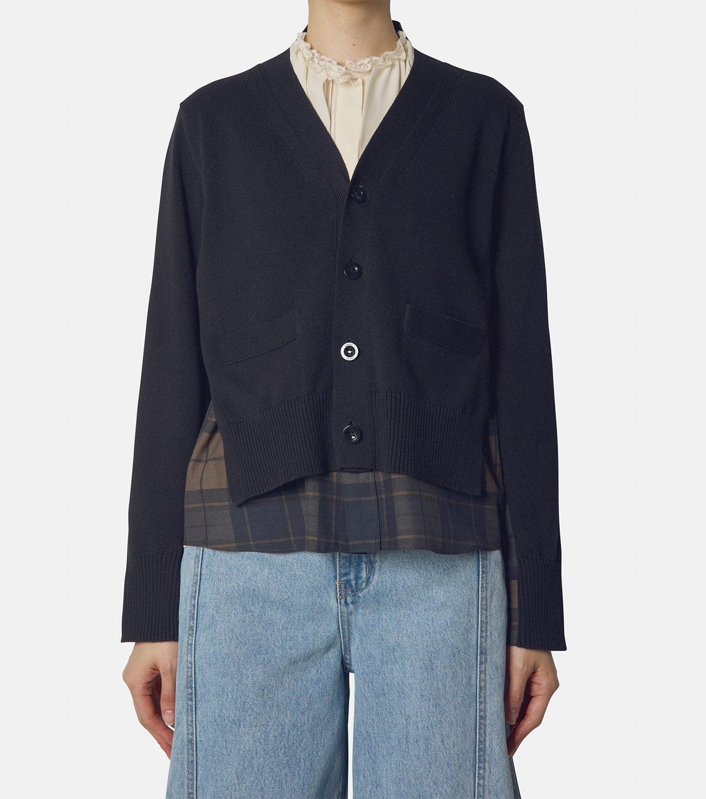 Plaid Print Cardigan
