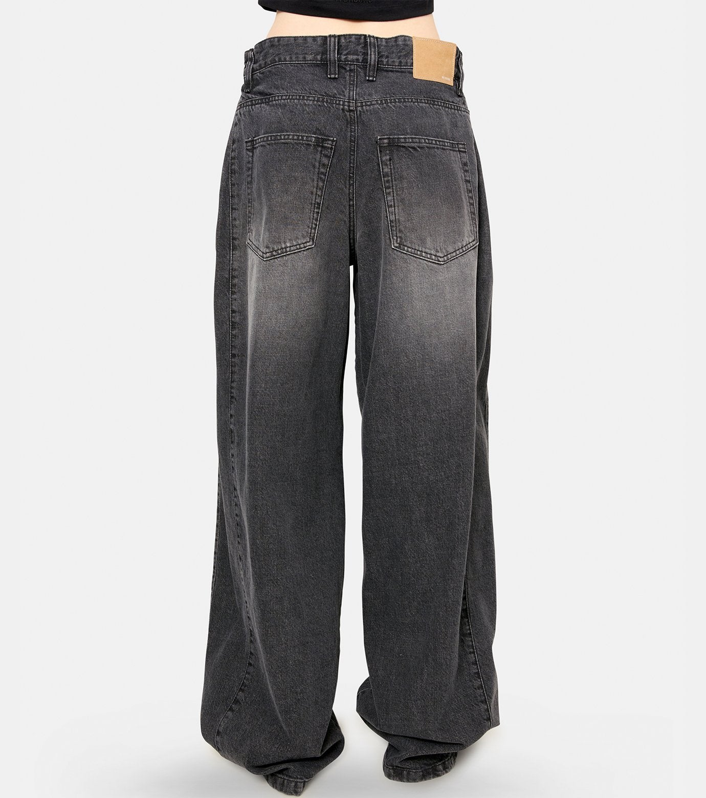 TUCKDETAIL DENIM TROUSERS