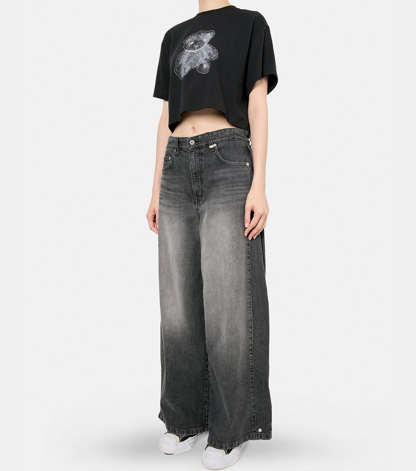 CROPPED TEDDY BEAR T-SHIRT