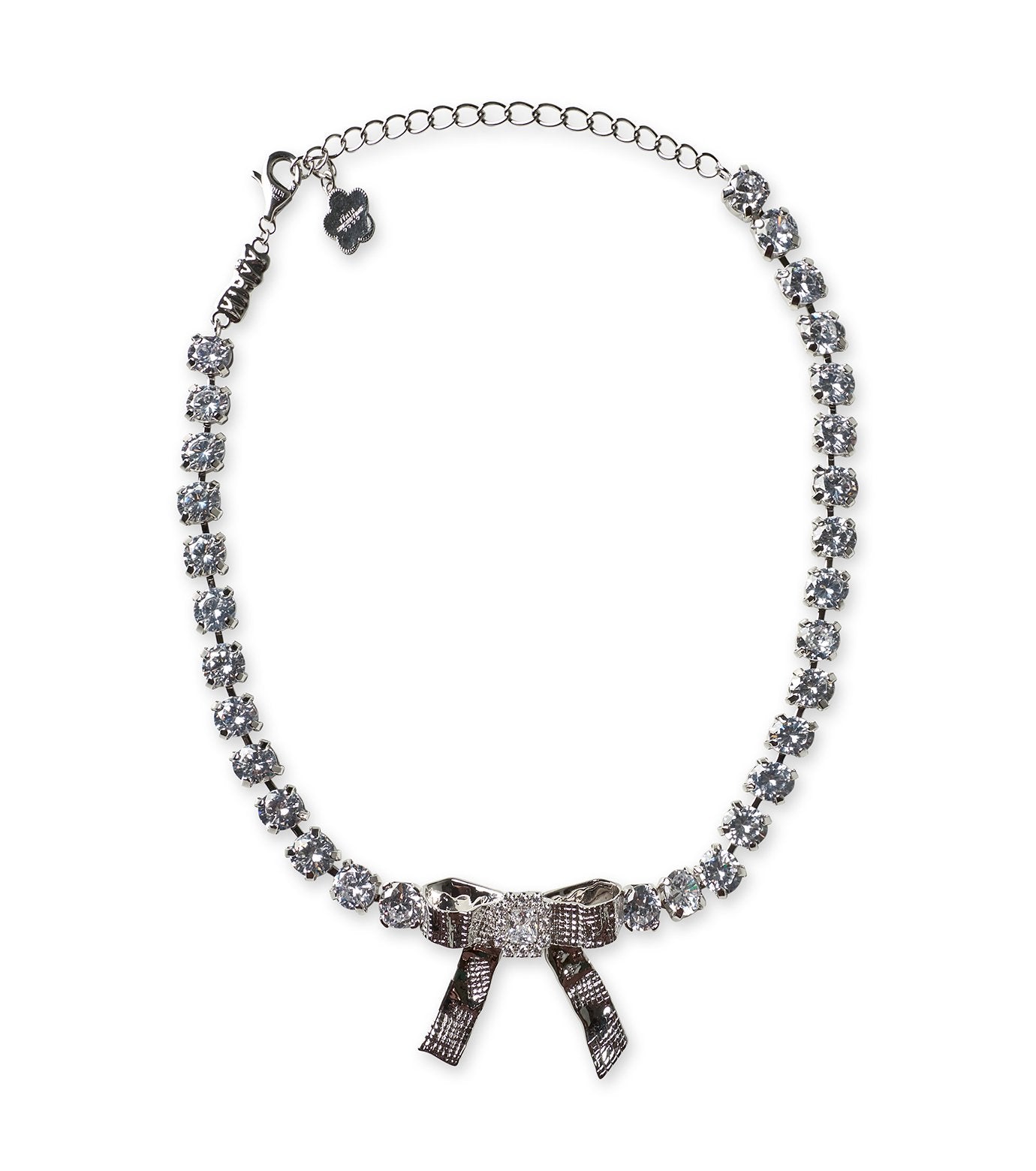 Tin Foil Bow Gemstone Necklace