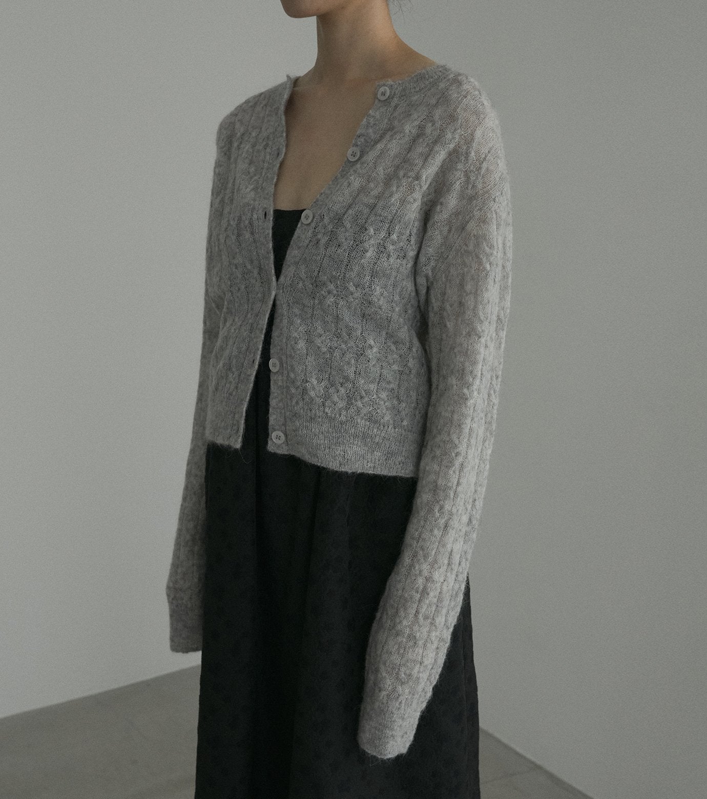 Cable Mohair Cardigan