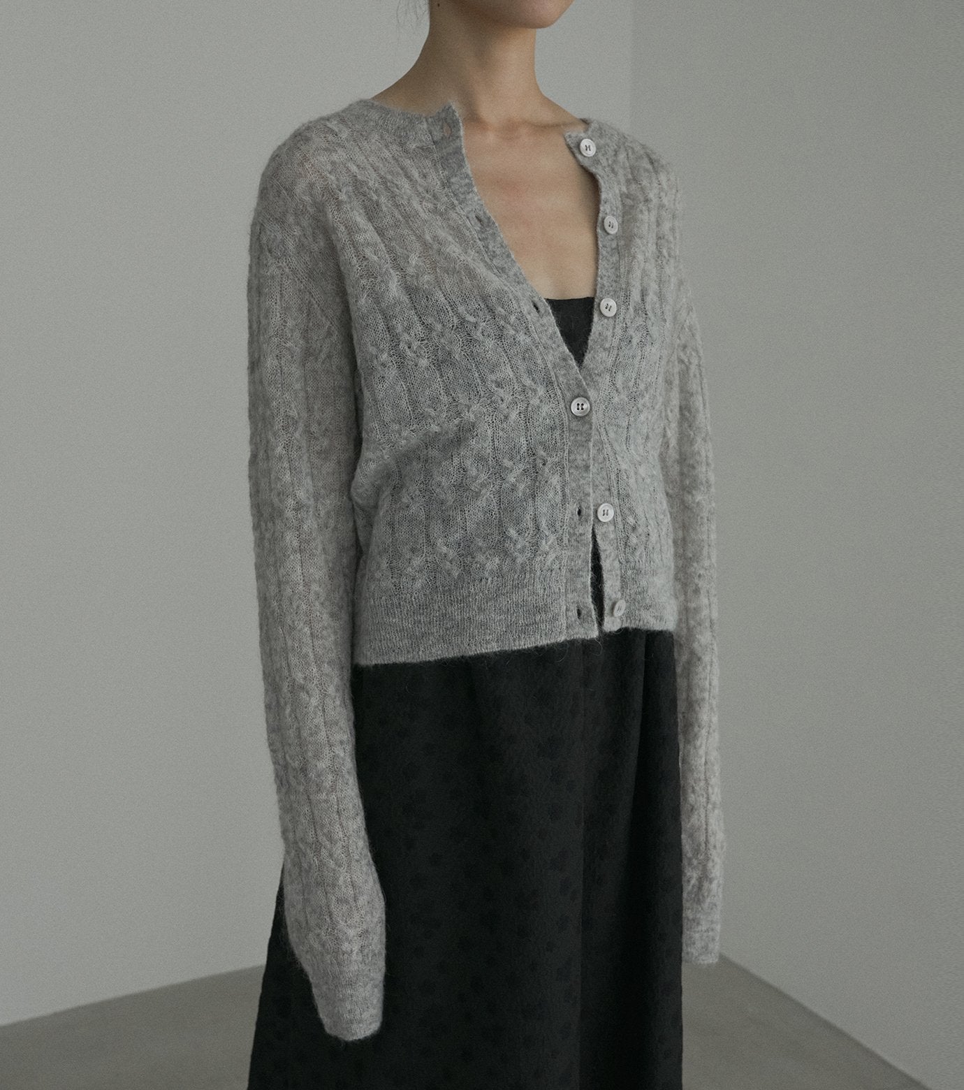 Cable Mohair Cardigan