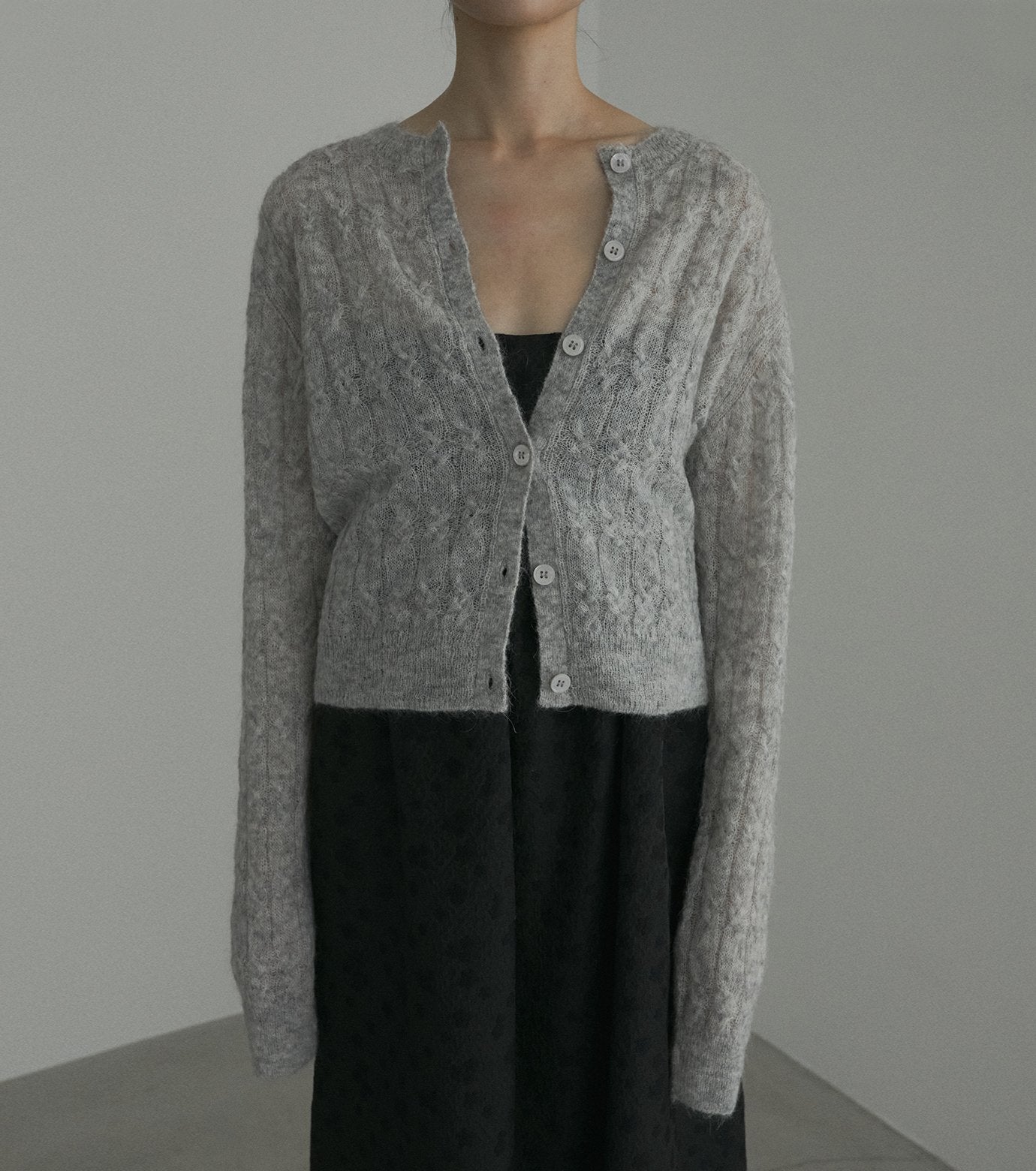 Cable Mohair Cardigan