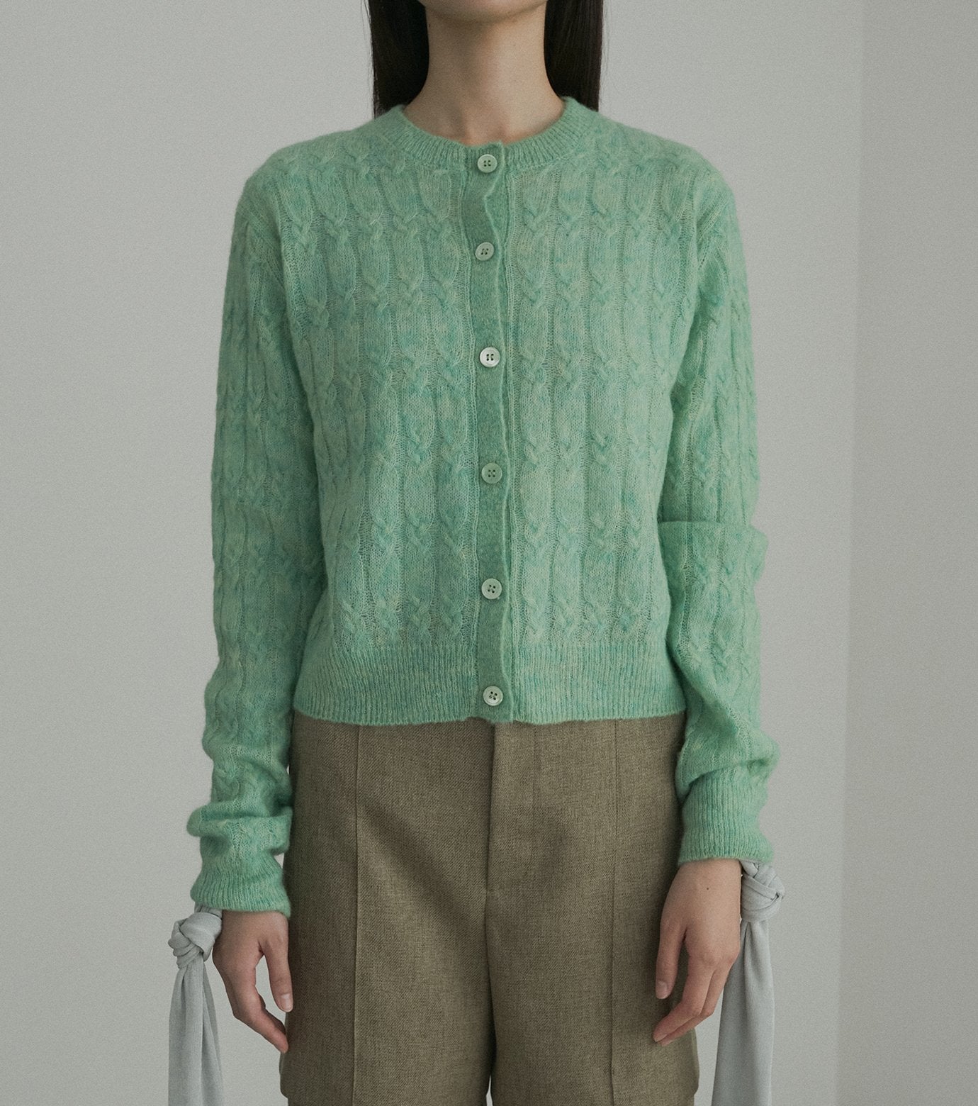 Cable Mohair Cardigan