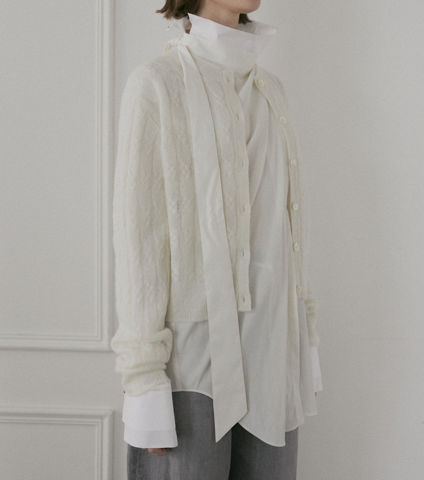 Cable Mohair Cardigan