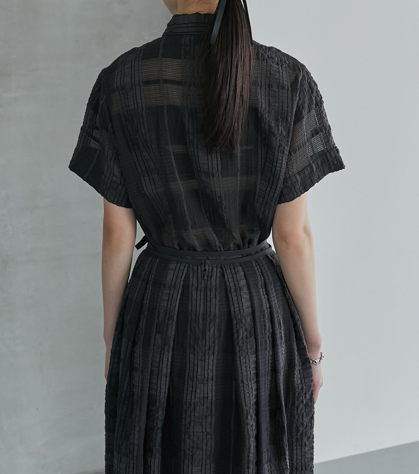 Checkered Lace Jacquard Shirt