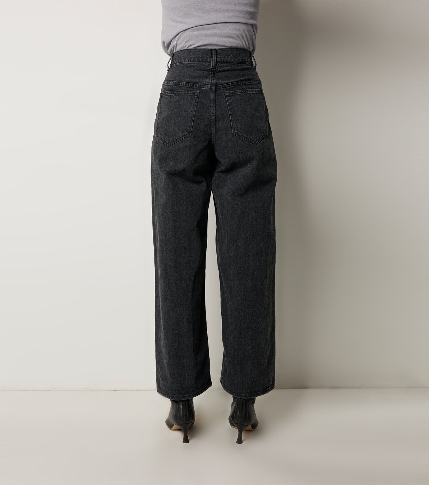 Front Tuck Wide Denim Pants