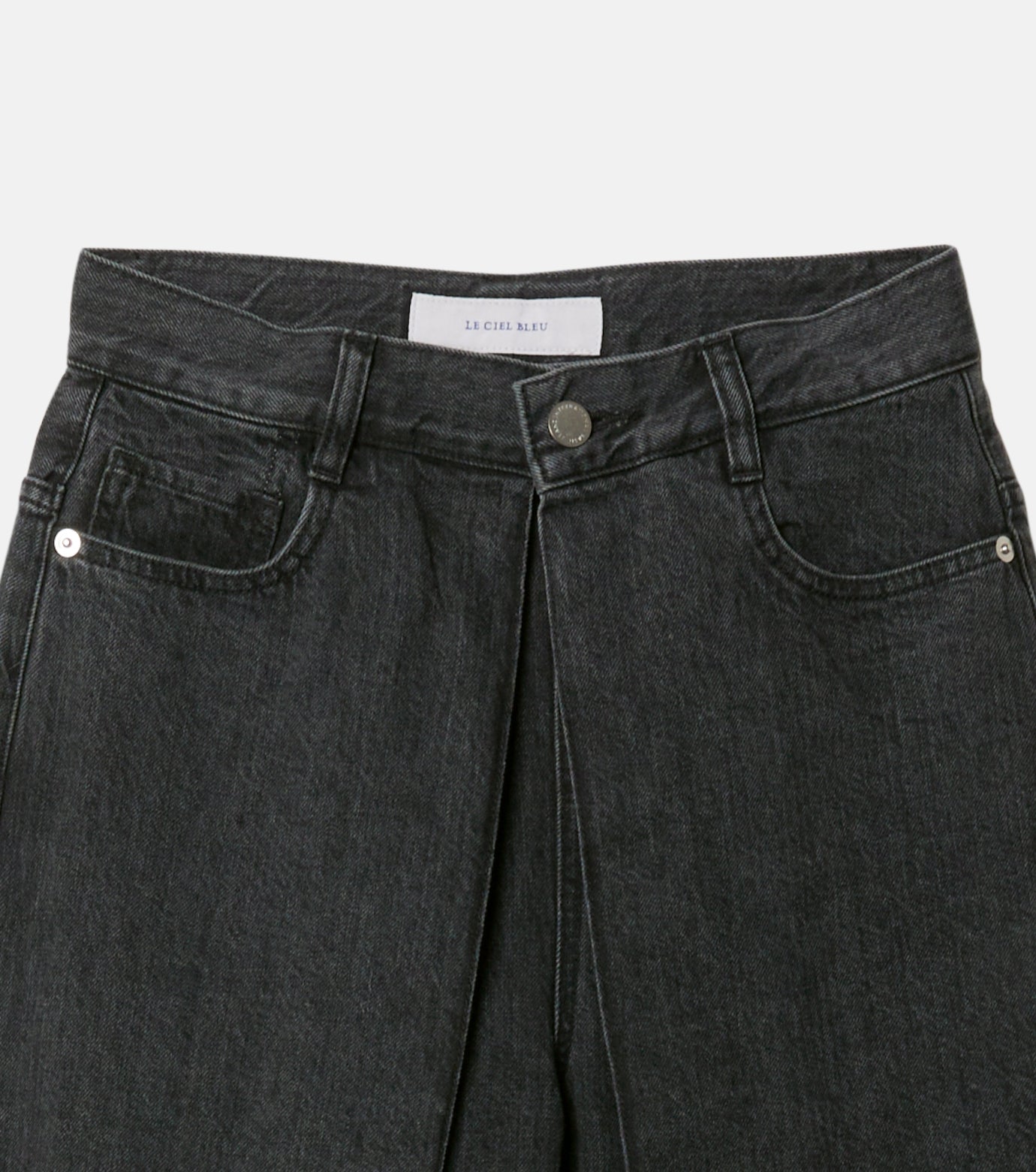 Front Tuck Wide Denim Pants