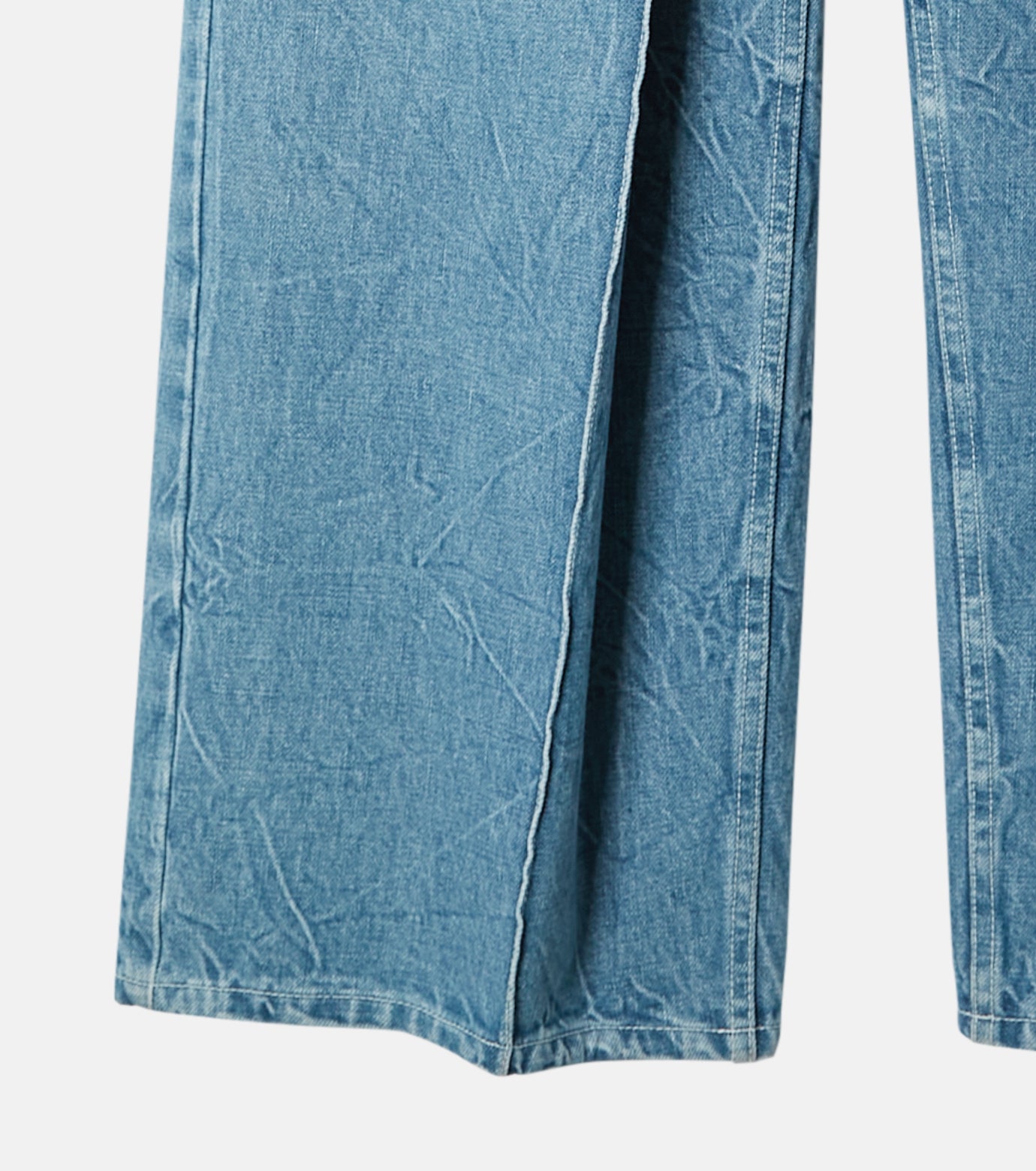Front Tuck Wide Denim Pants