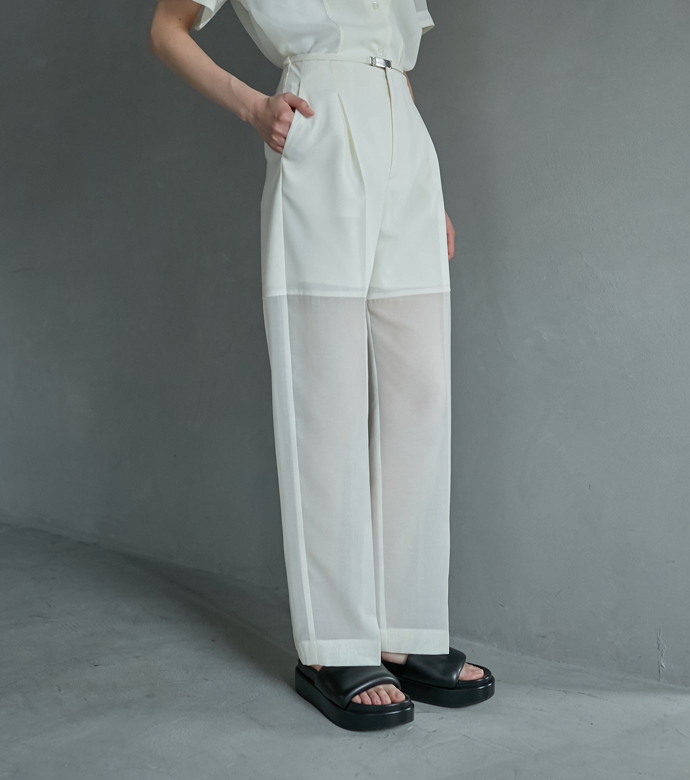 Sheer Combo Straight Pants