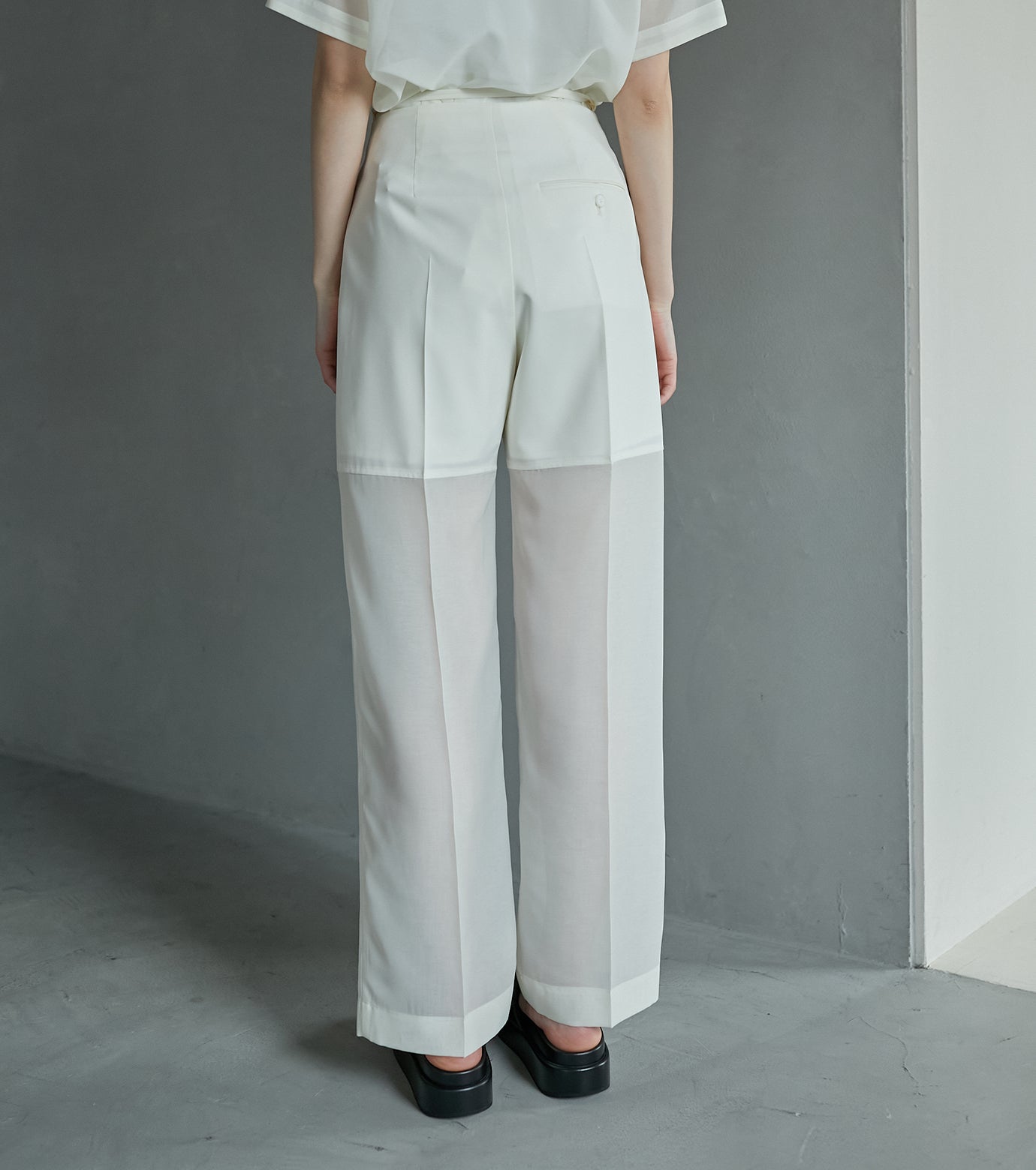 Sheer Combo Straight Pants