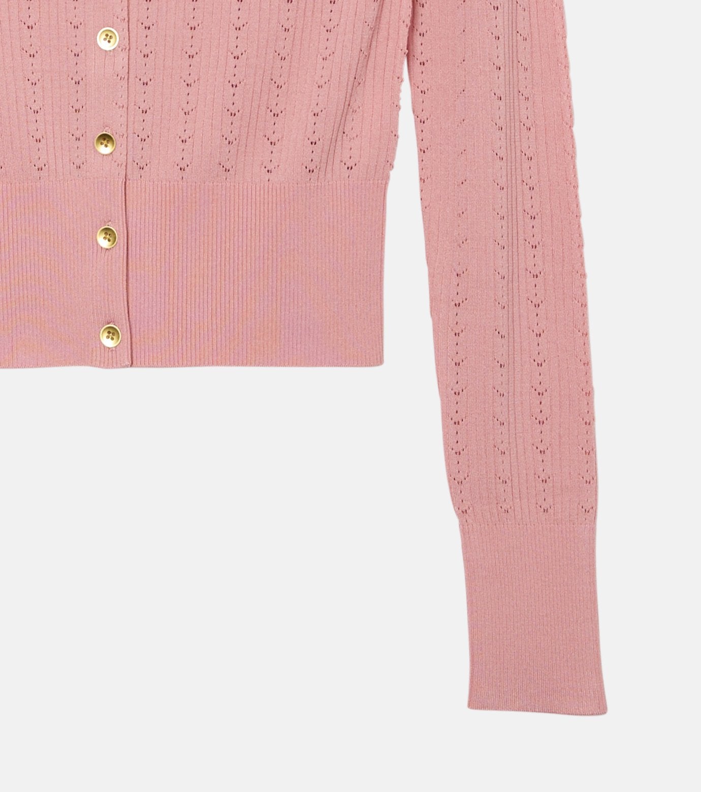Ribbed Eyelet Cardigan