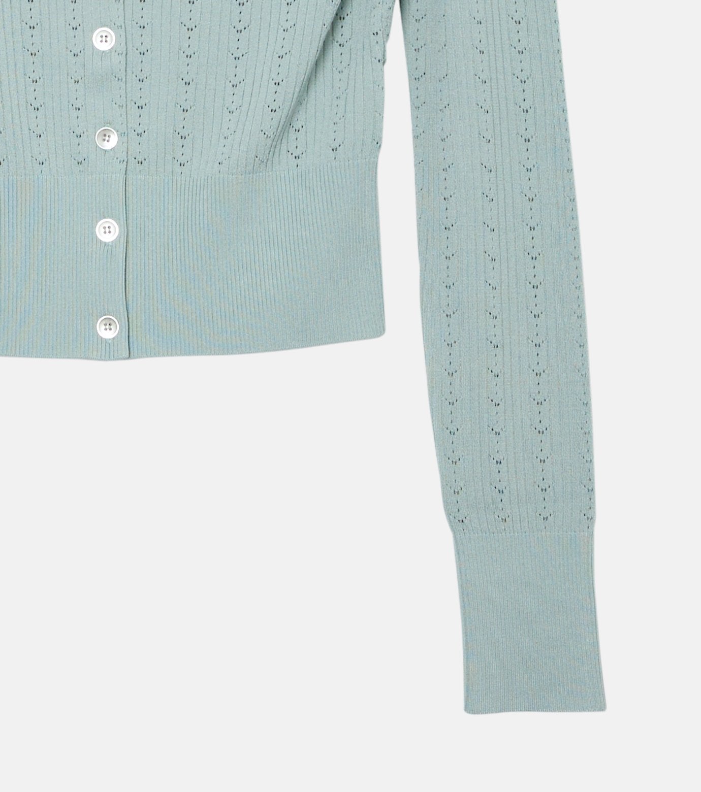 Ribbed Eyelet Cardigan