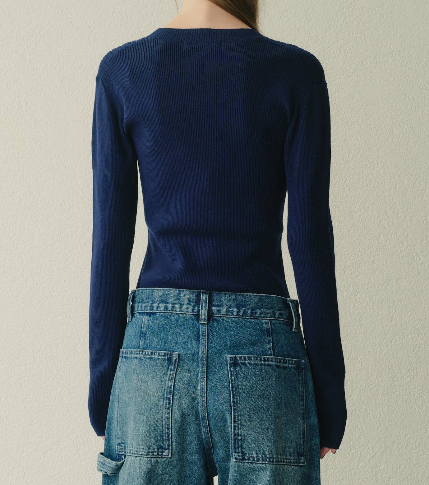 Two-Texture Ribbed Knit Top