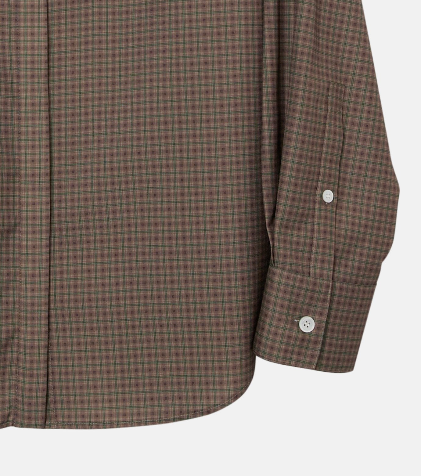 Sheer Checkered Shirt w/Contrast Collar