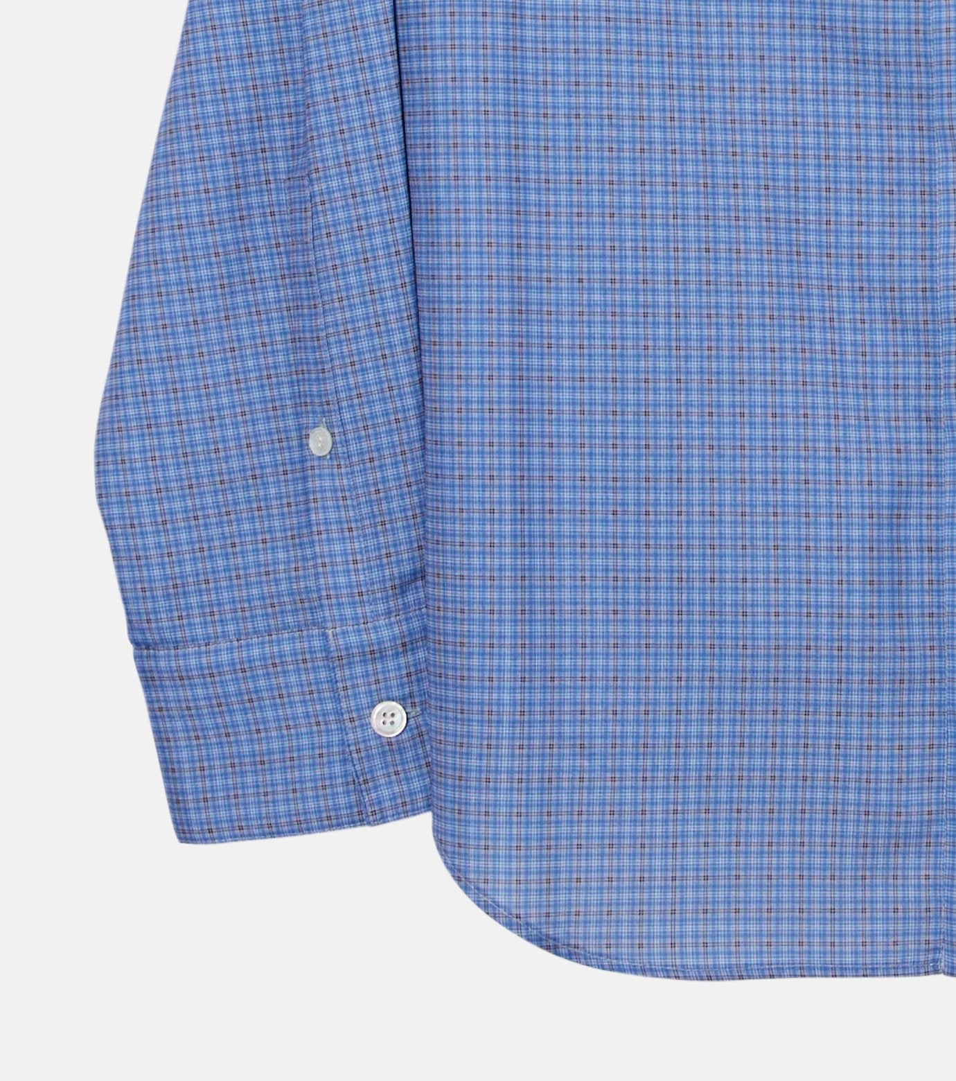 Sheer Checkered Shirt w/Contrast Collar