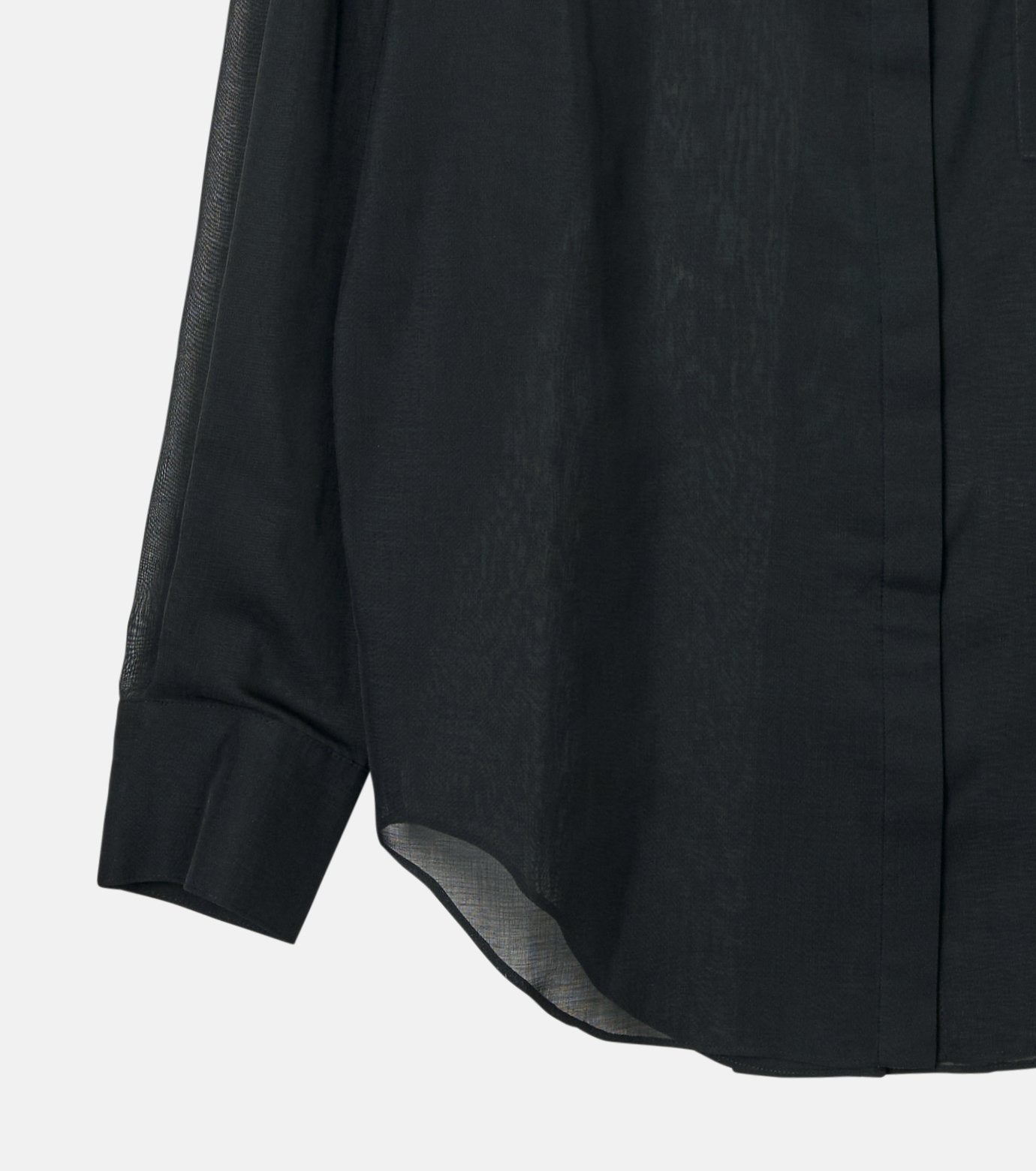 Sheer Shirt w/Contrast Collar