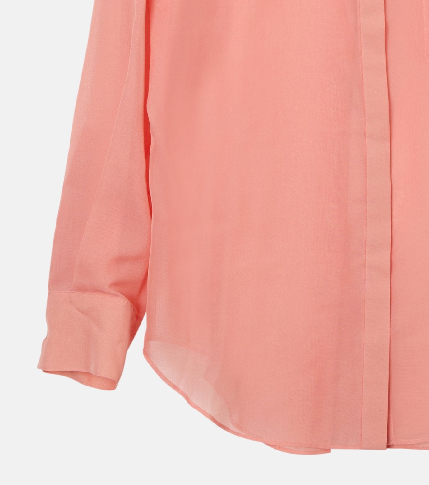 Sheer Shirt w/Contrast Collar