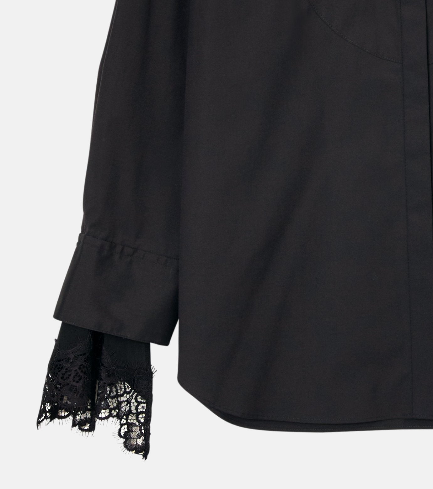 Voile Shirt w/Detachable Lace Cuffs
