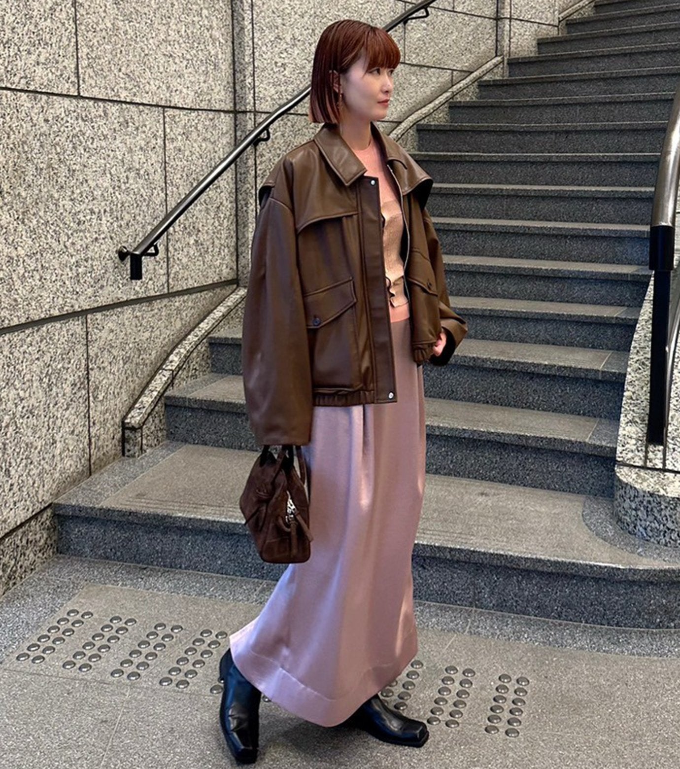 Tucked Satin Maxi Skirt