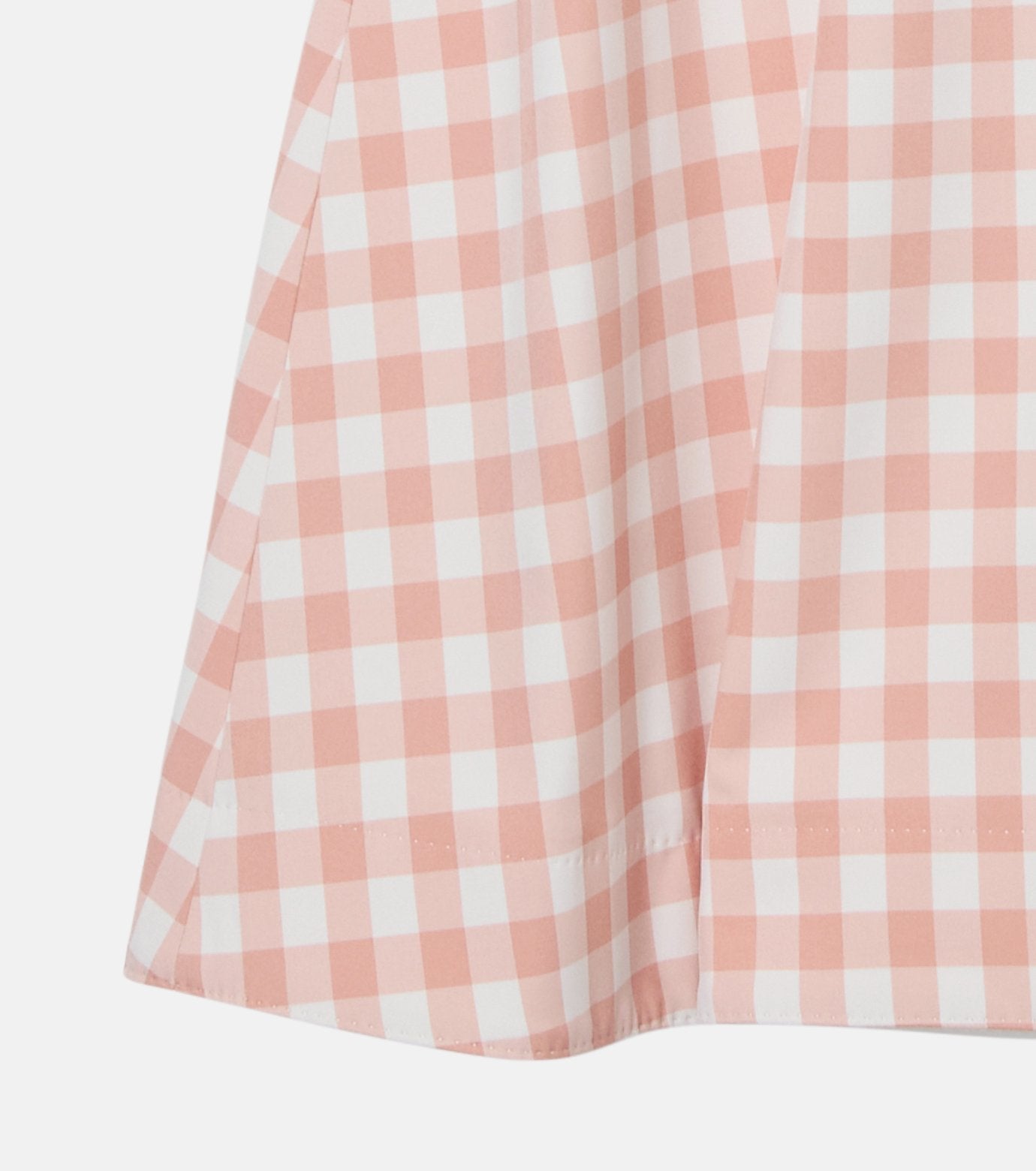 Gingham-Print Bonded Skirt