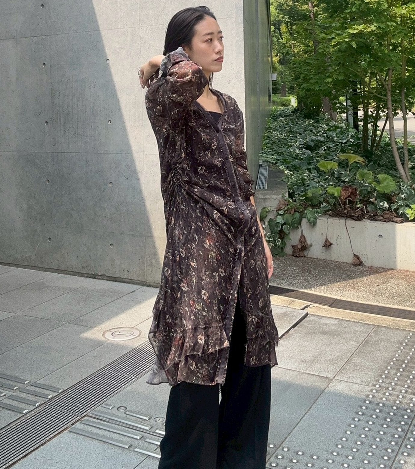 Gathered Dressw/Floral&Mineral Print