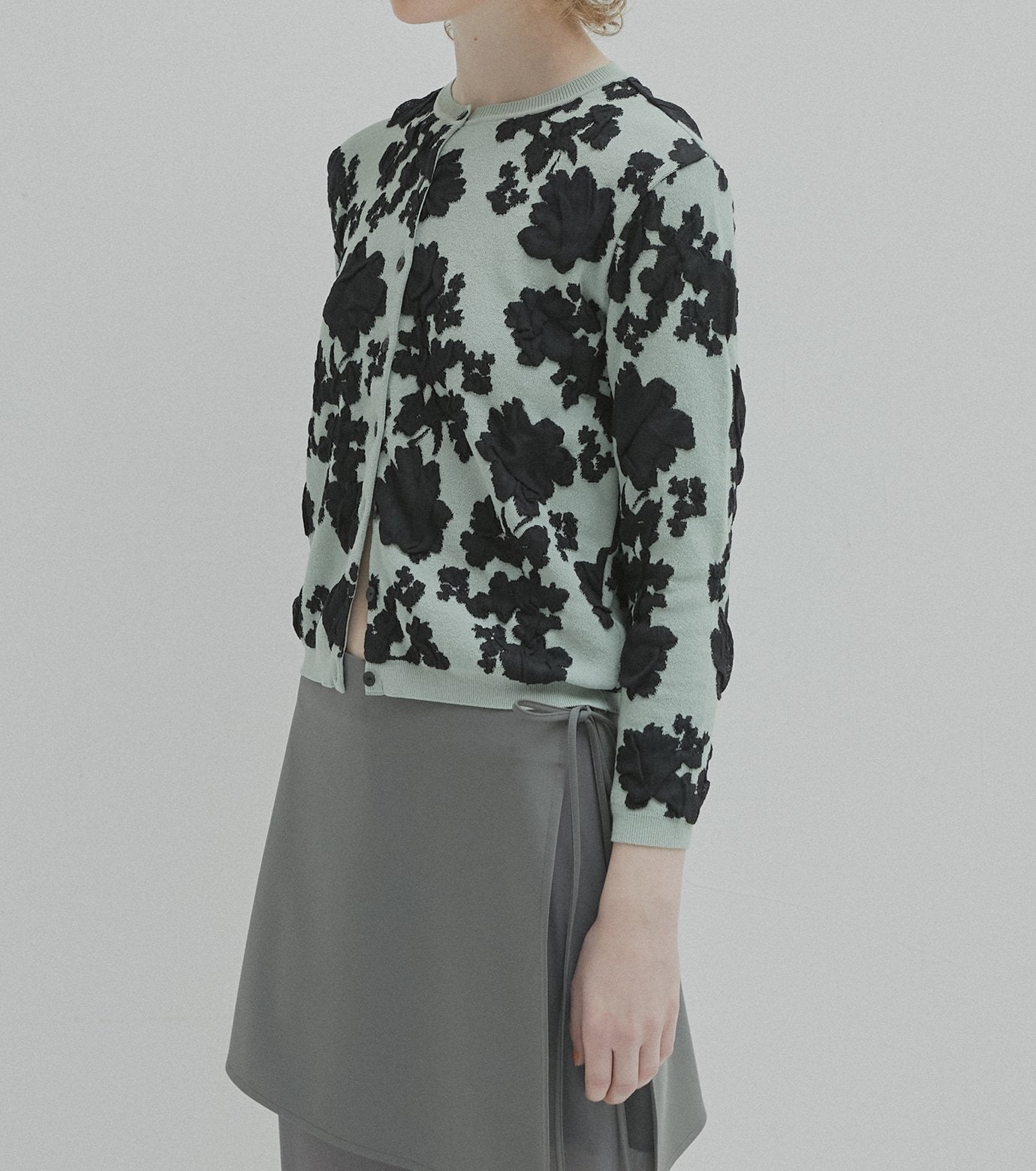 Flower Jacquard Cardigan