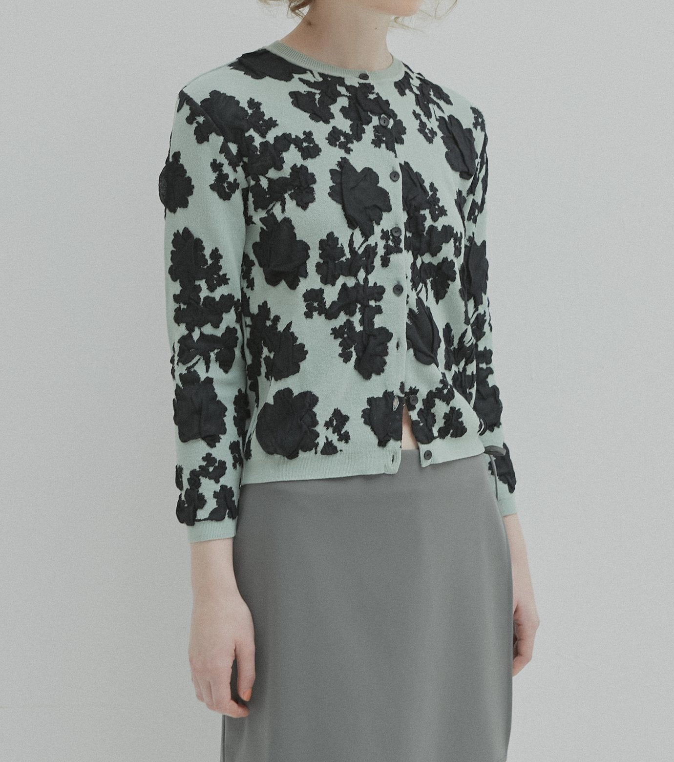Flower Jacquard Cardigan