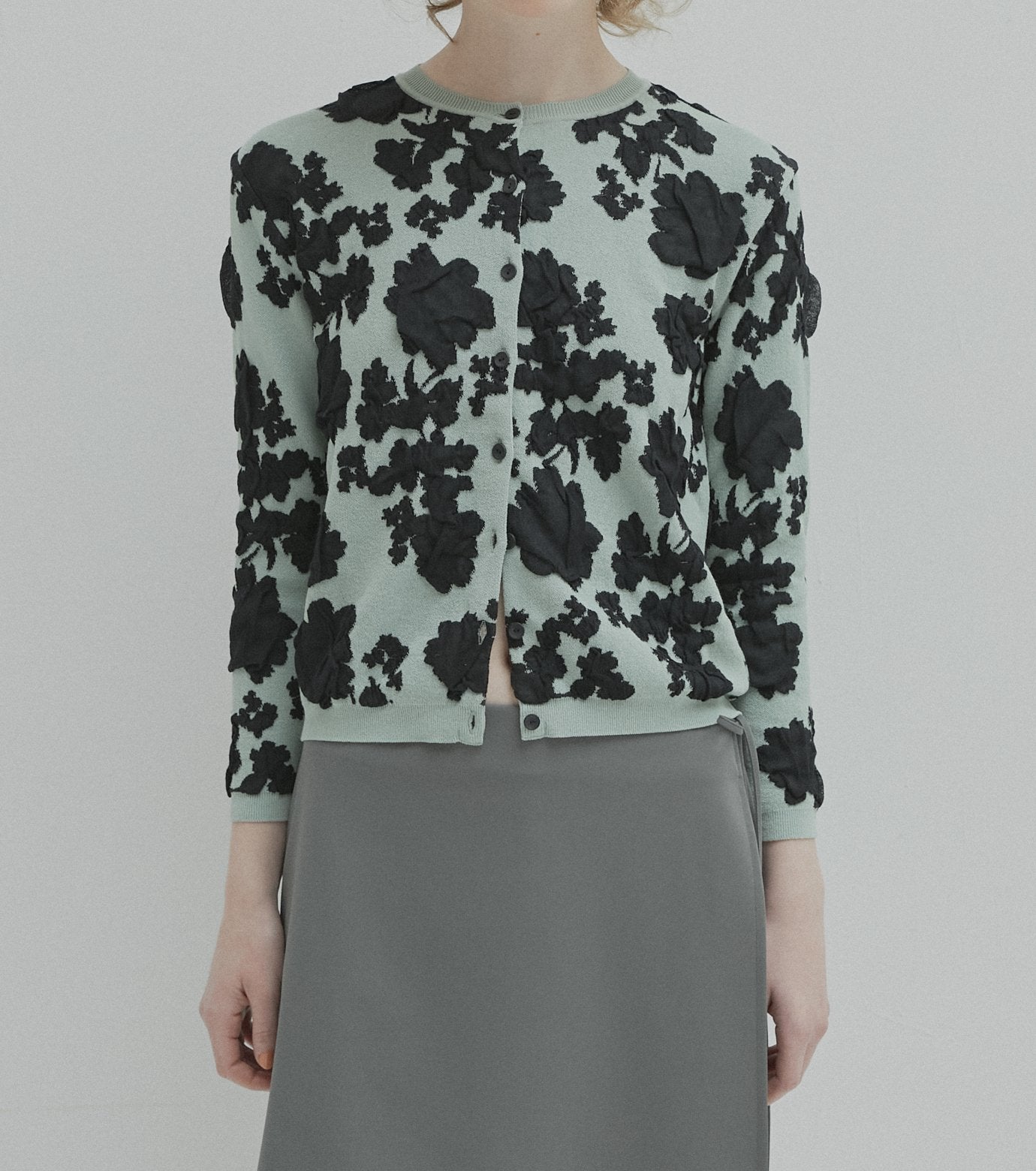 Flower Jacquard Cardigan