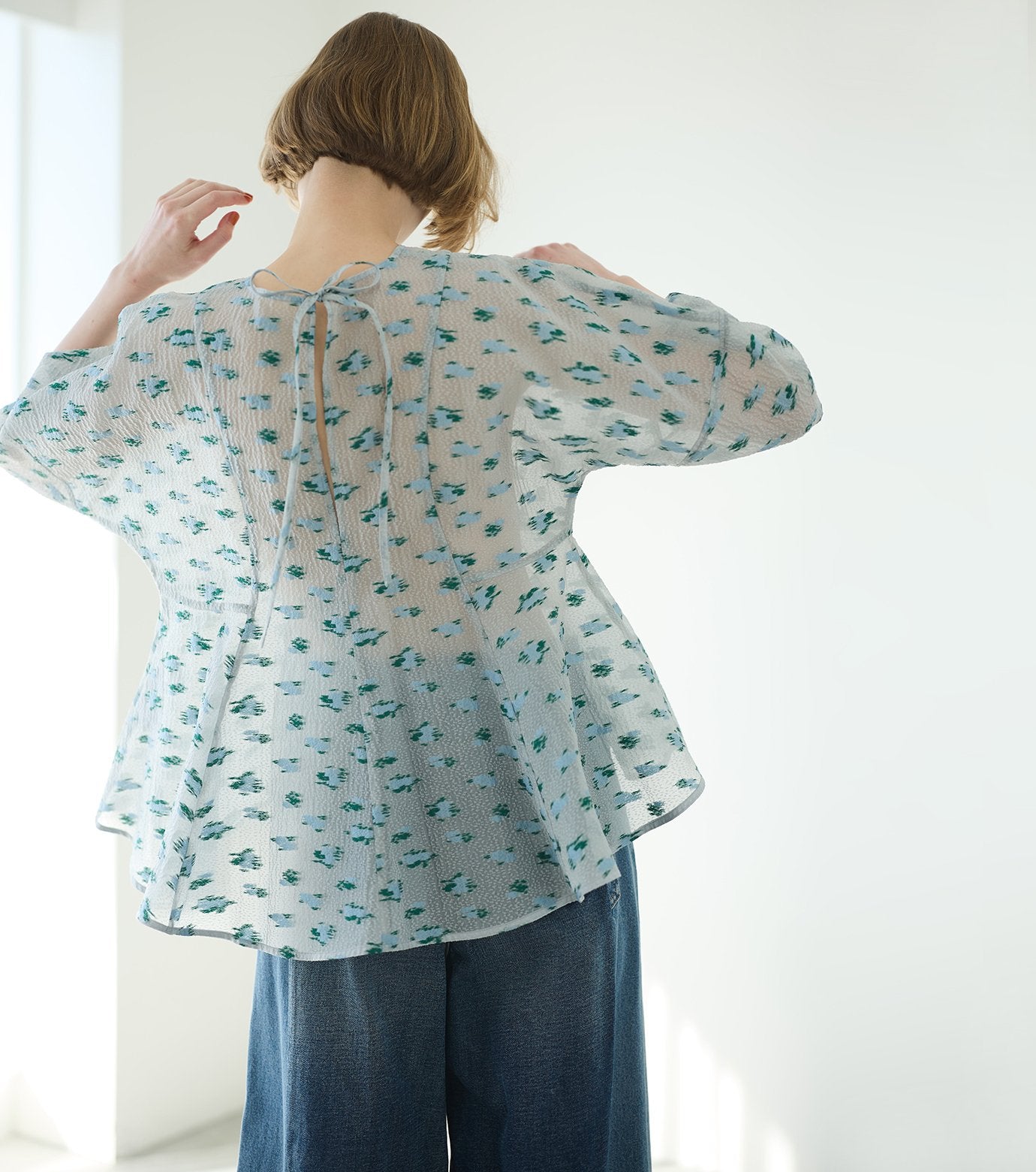 Flower Jacquard Blouse