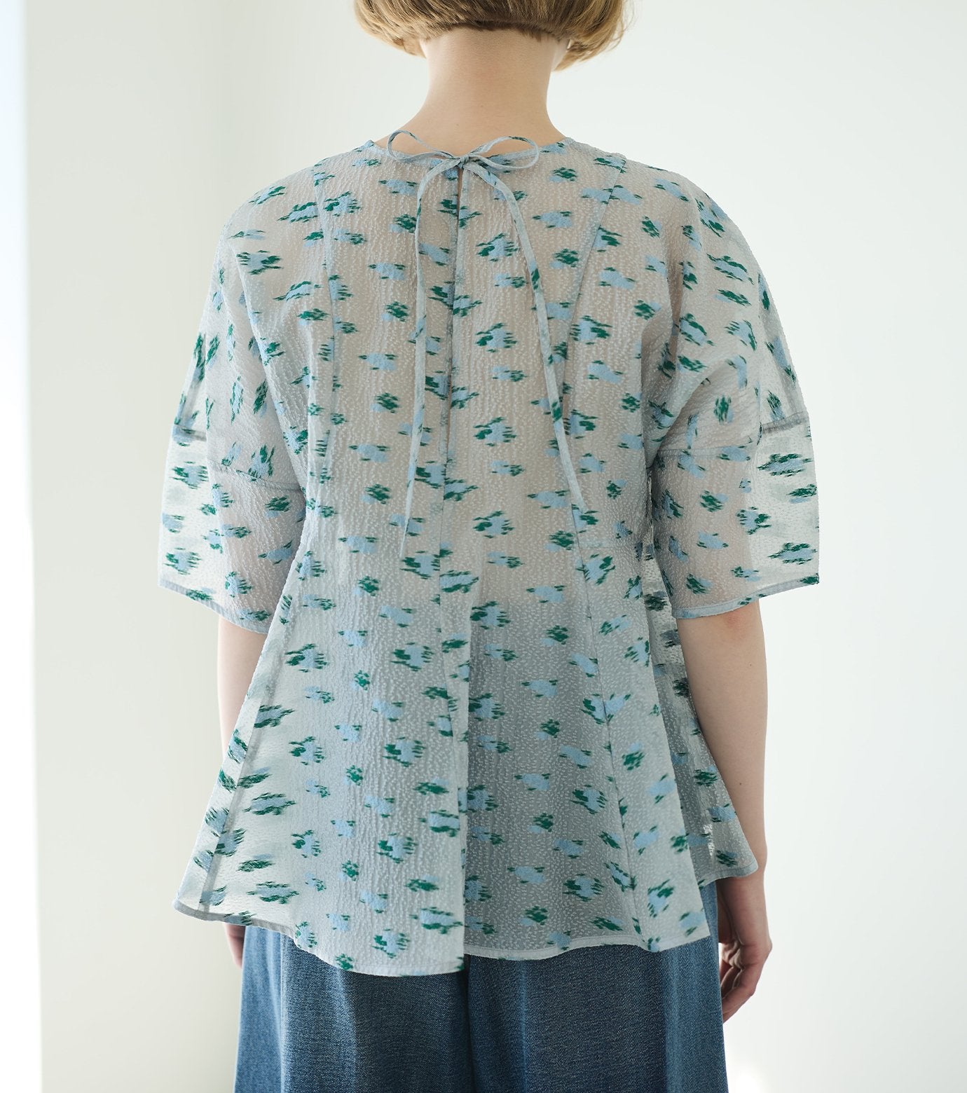 Flower Jacquard Blouse