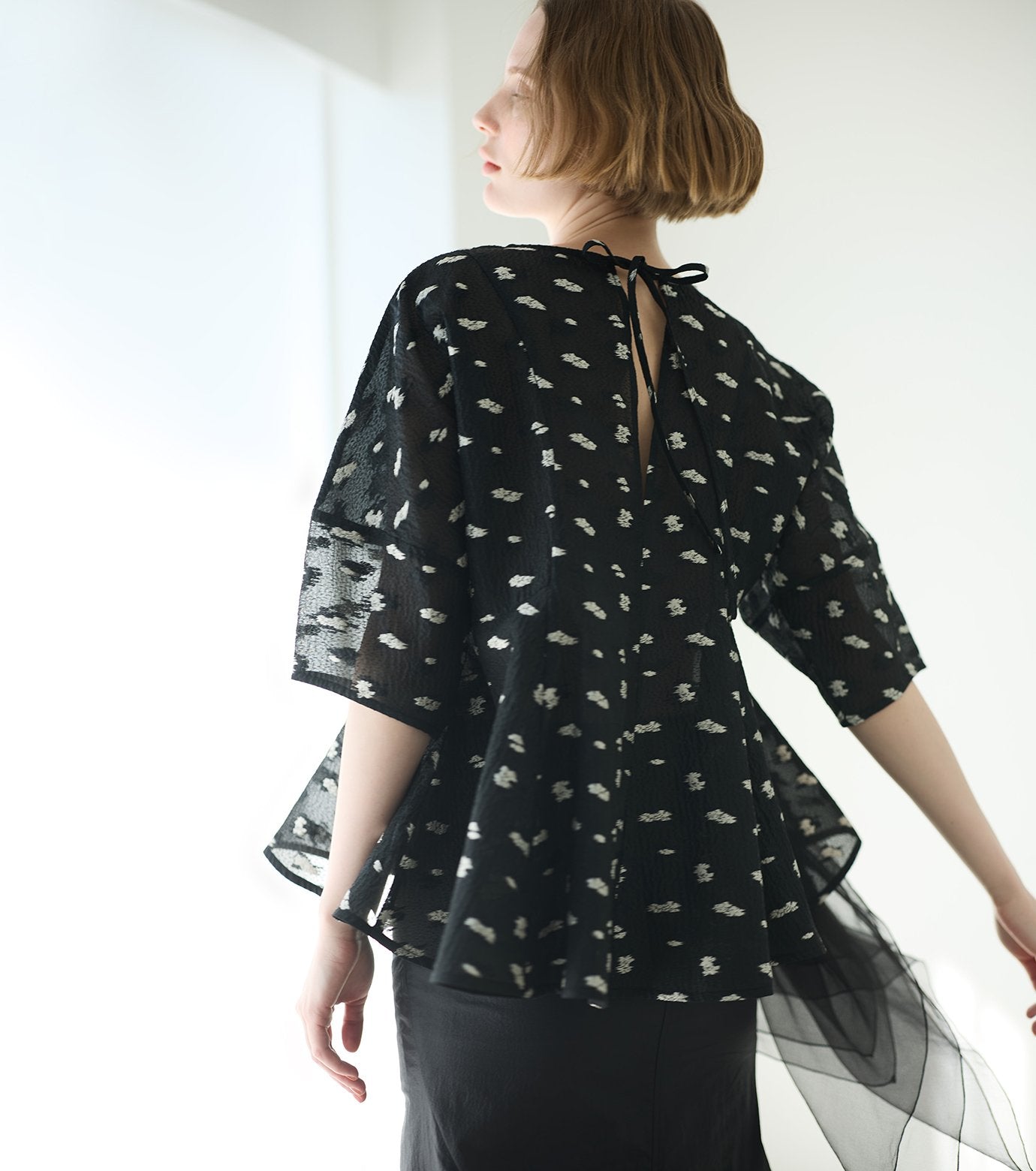 Flower Jacquard Blouse