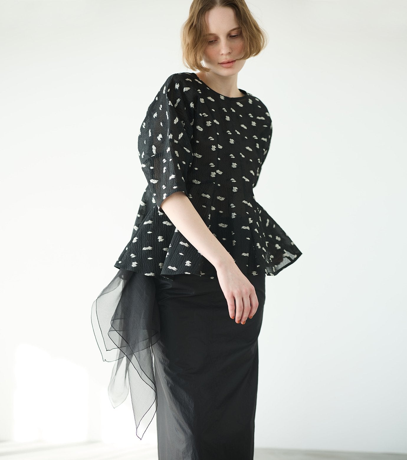 Flower Jacquard Blouse
