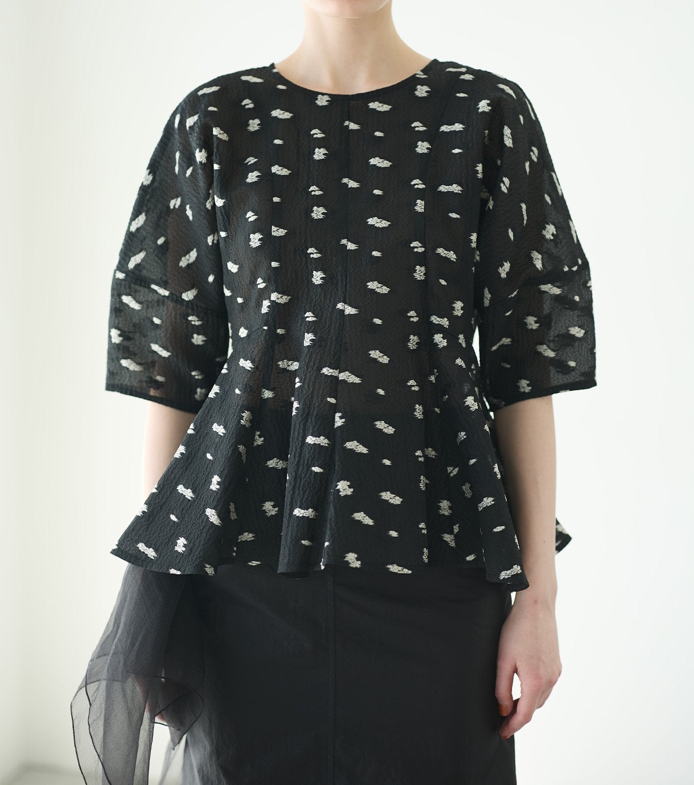 Flower Jacquard Blouse