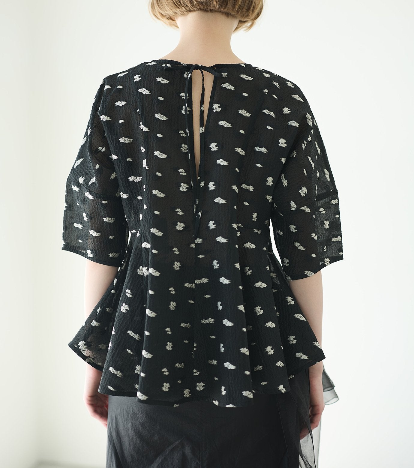 Flower Jacquard Blouse