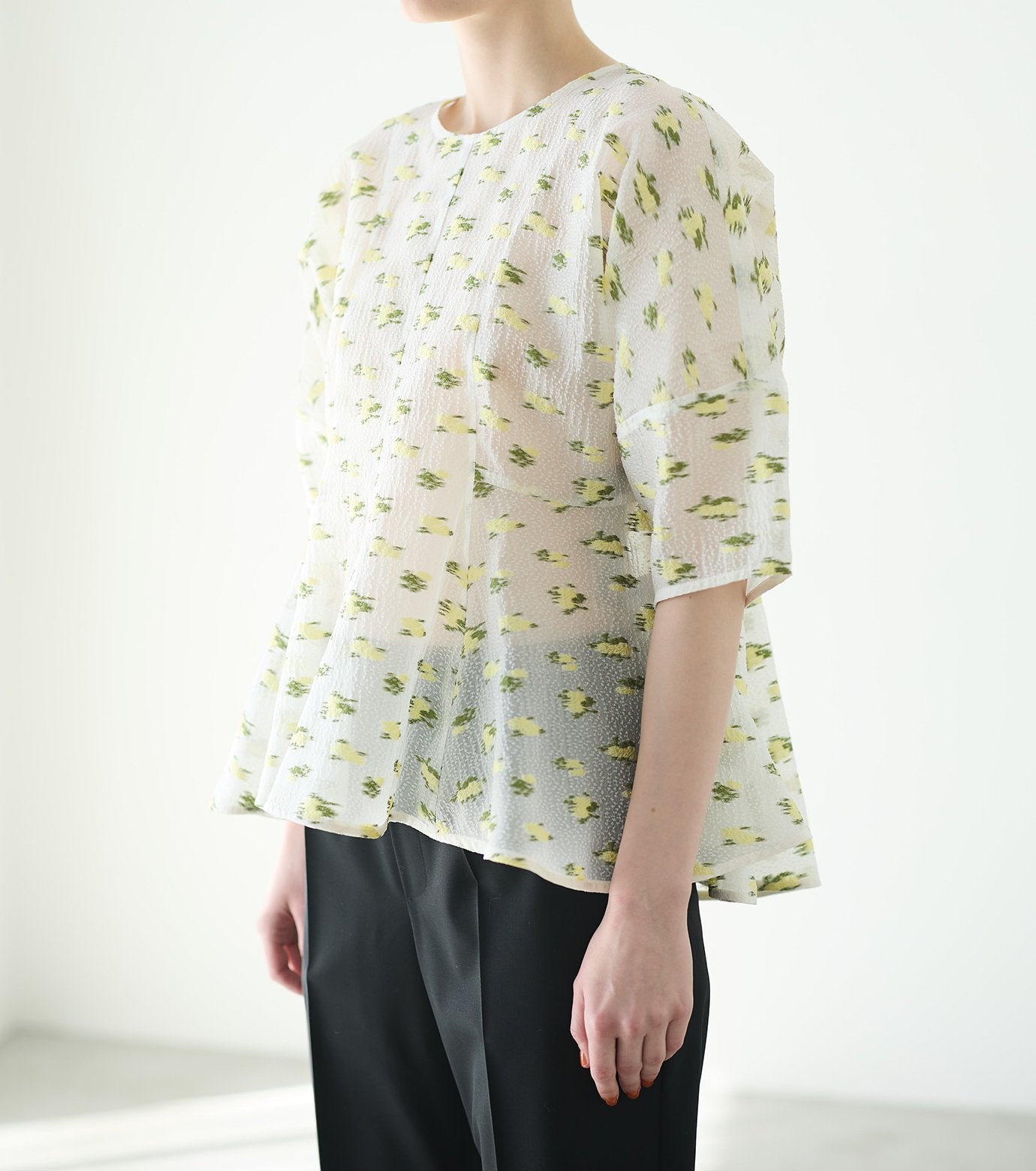 Flower Jacquard Blouse
