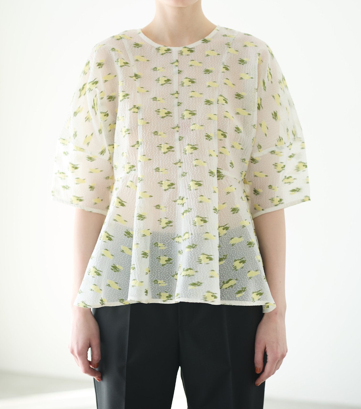 Flower Jacquard Blouse