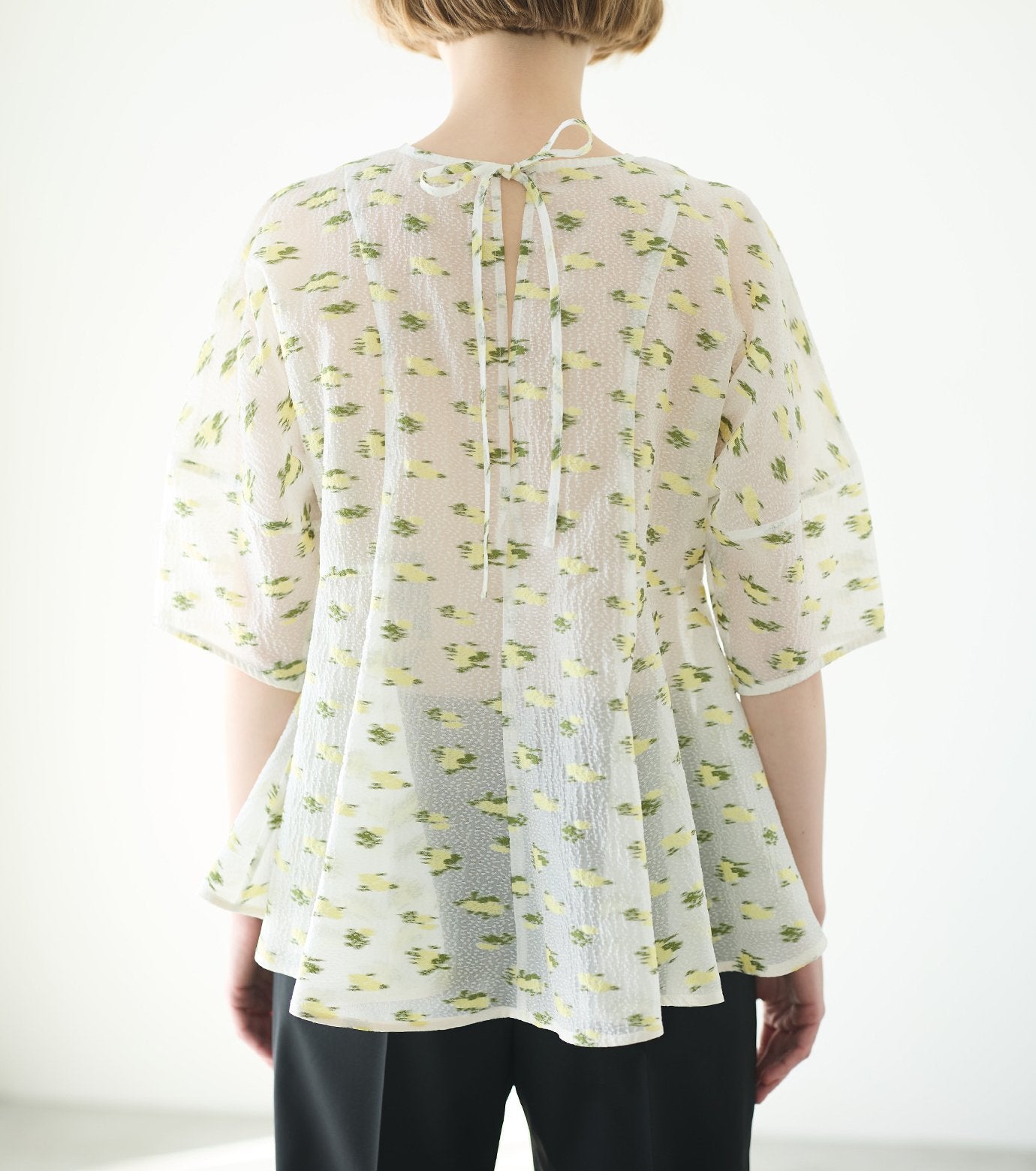 Flower Jacquard Blouse