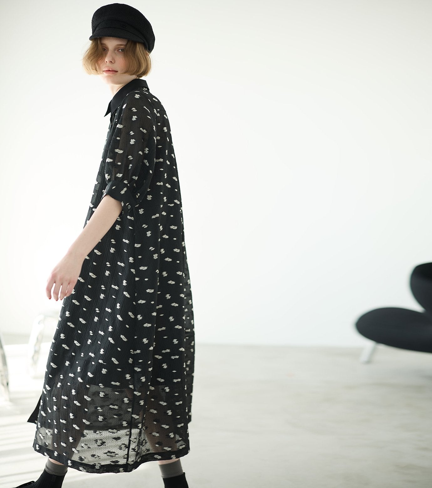 Flower Jacquard Dress