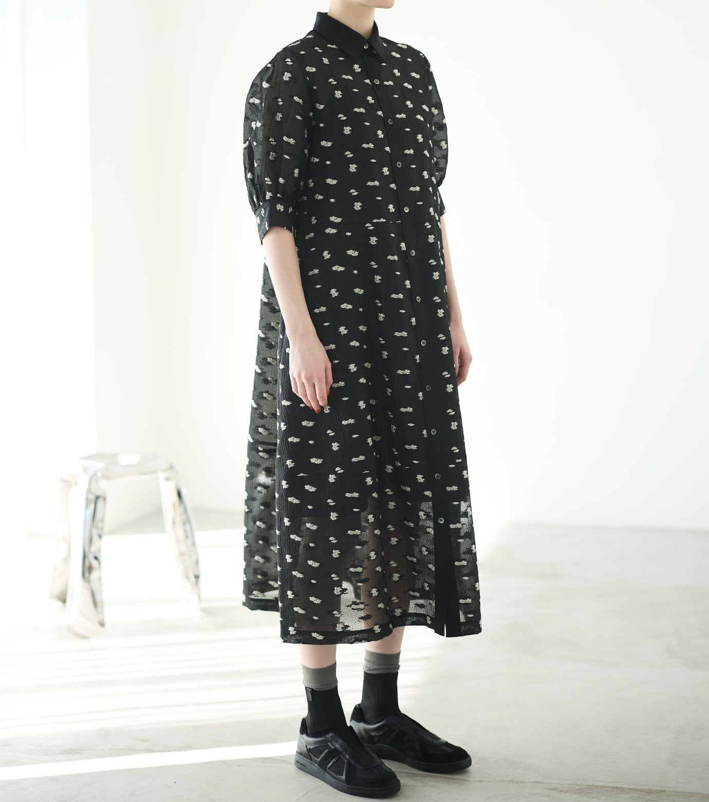 Flower Jacquard Dress