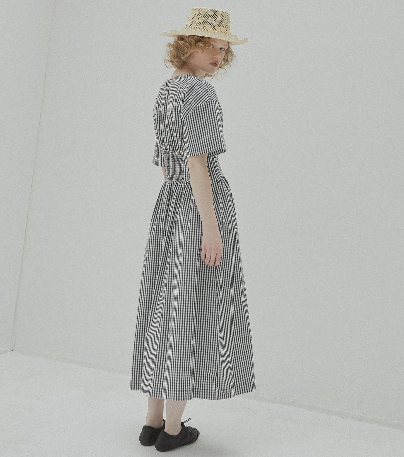 Gingham Check Round Form Dress