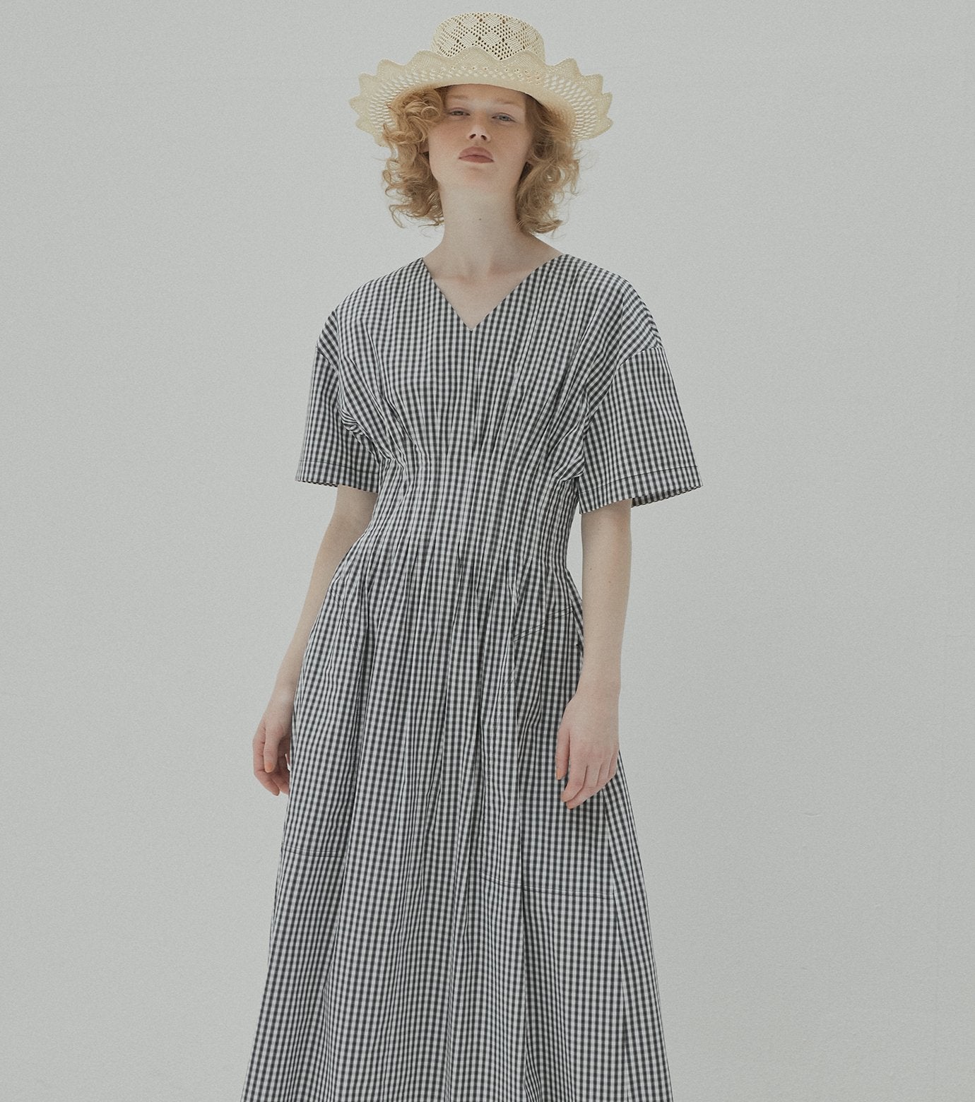 Gingham Check Round Form Dress