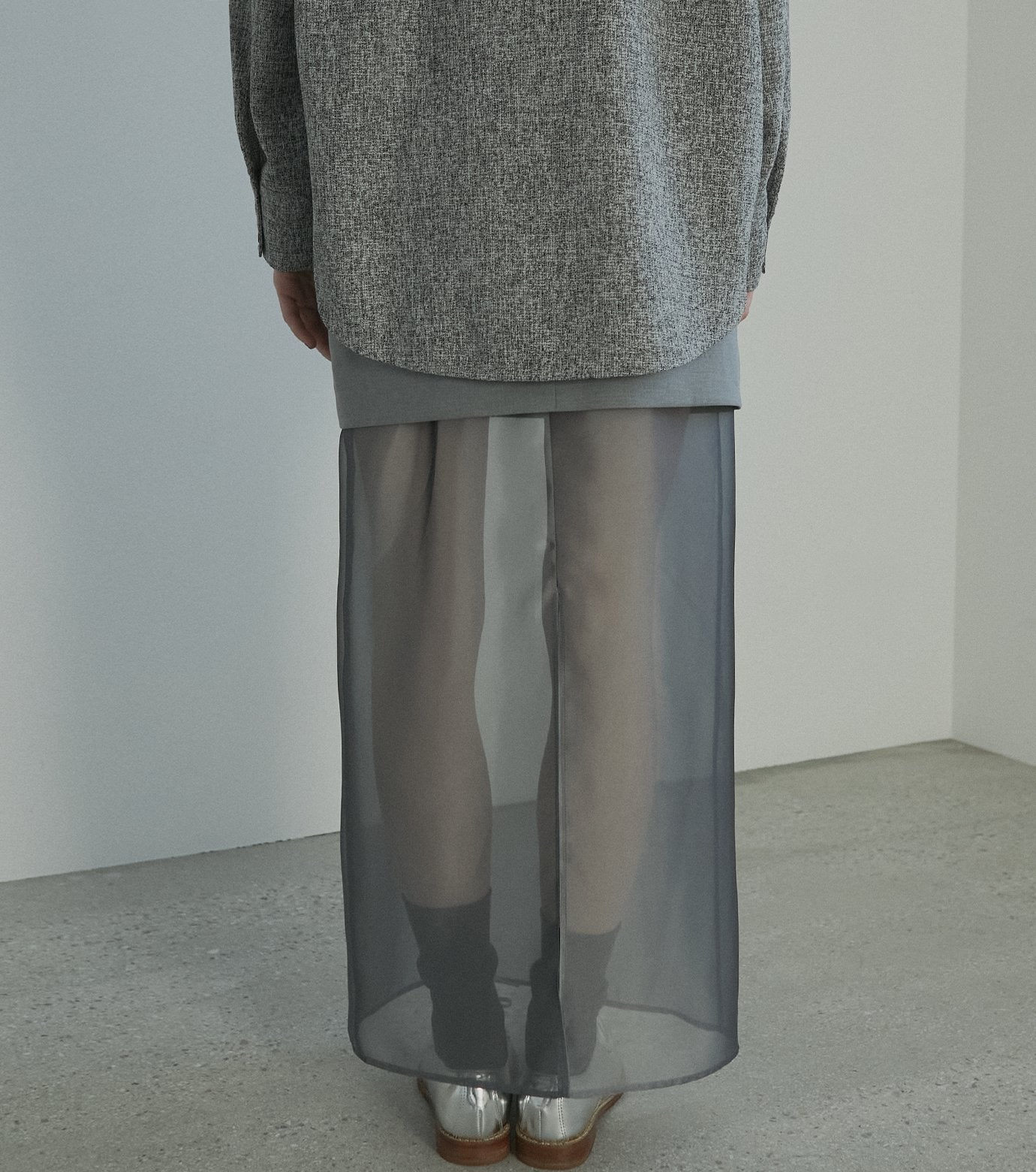 Sheer-Blend Pencil Skirt