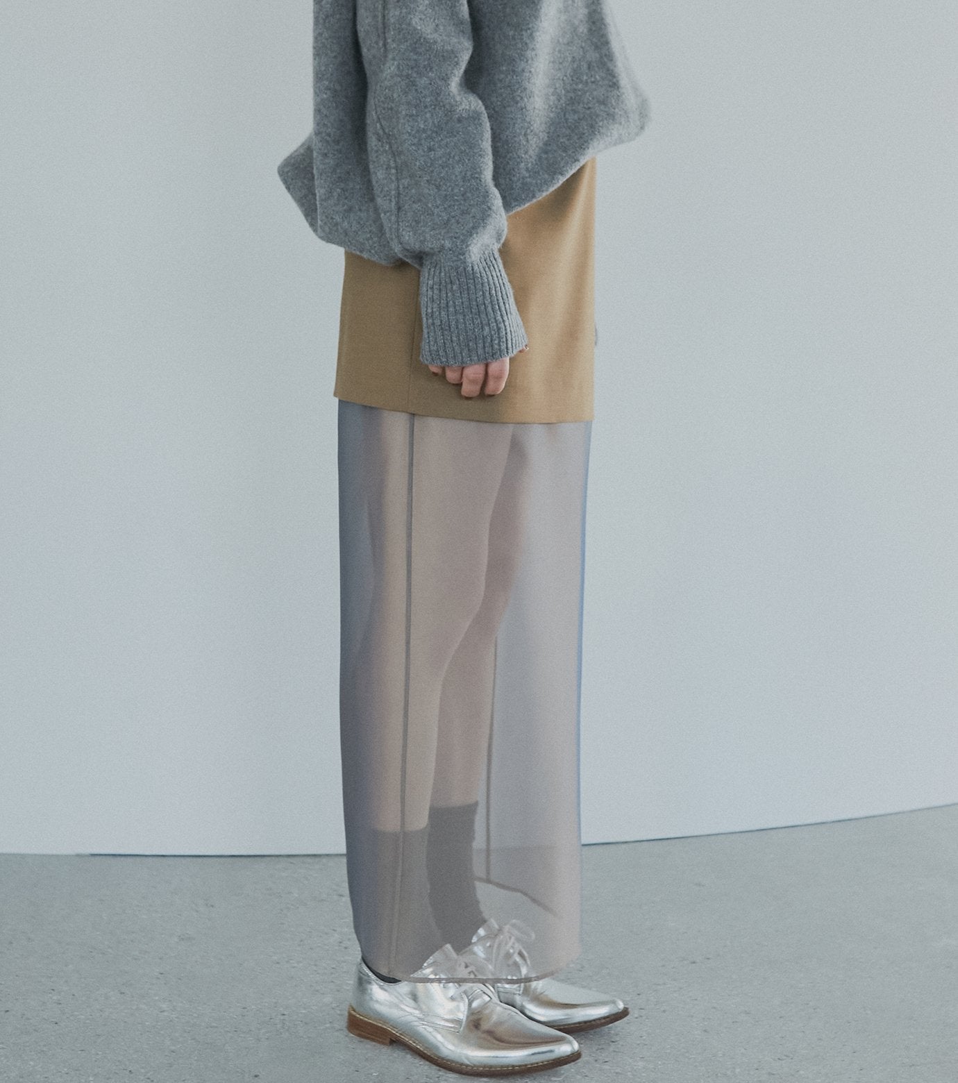 Sheer-Blend Pencil Skirt