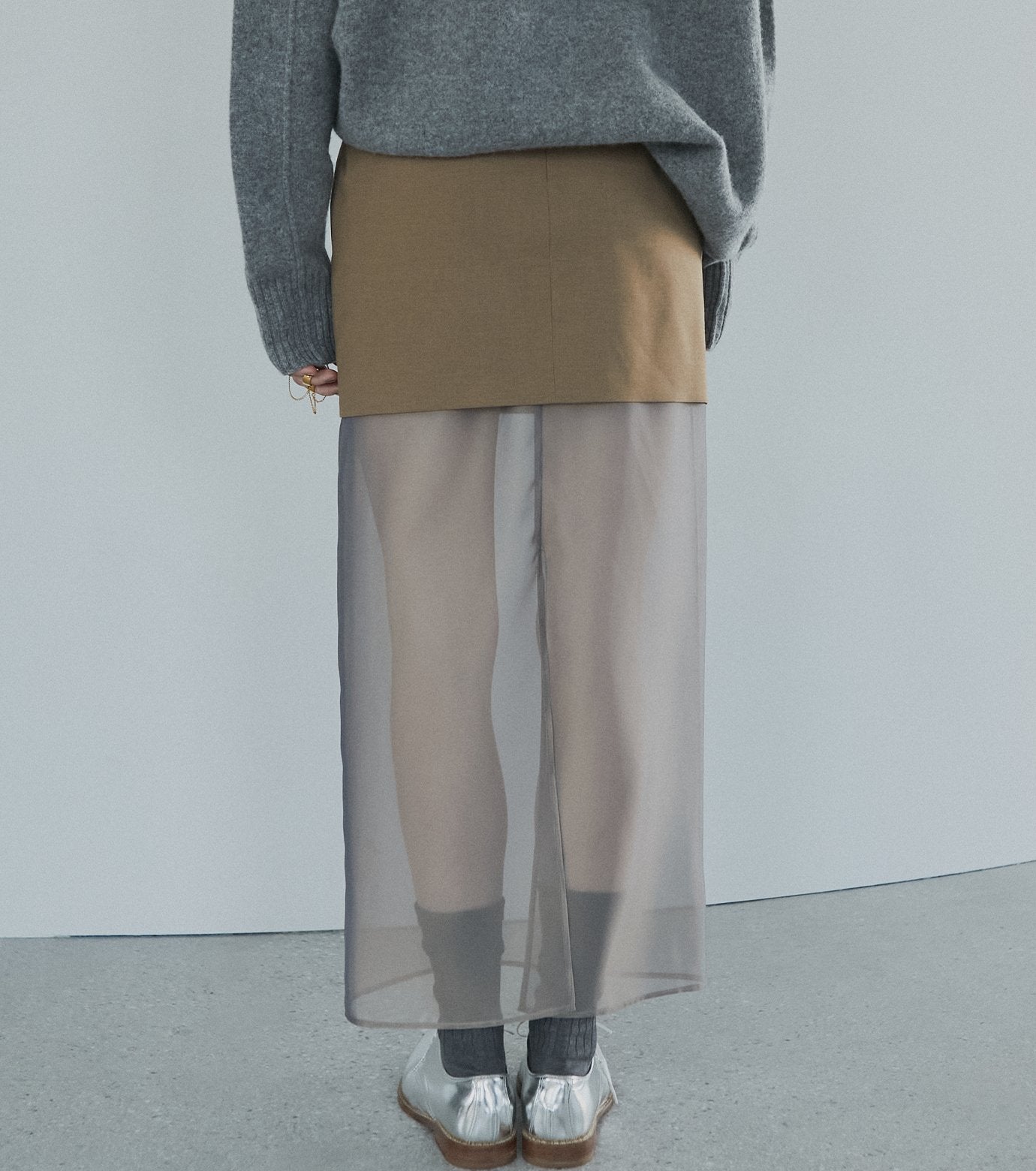 Sheer-Blend Pencil Skirt