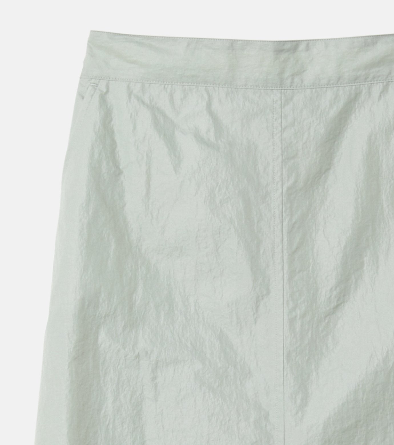 Nylon Leather Midi Skirt