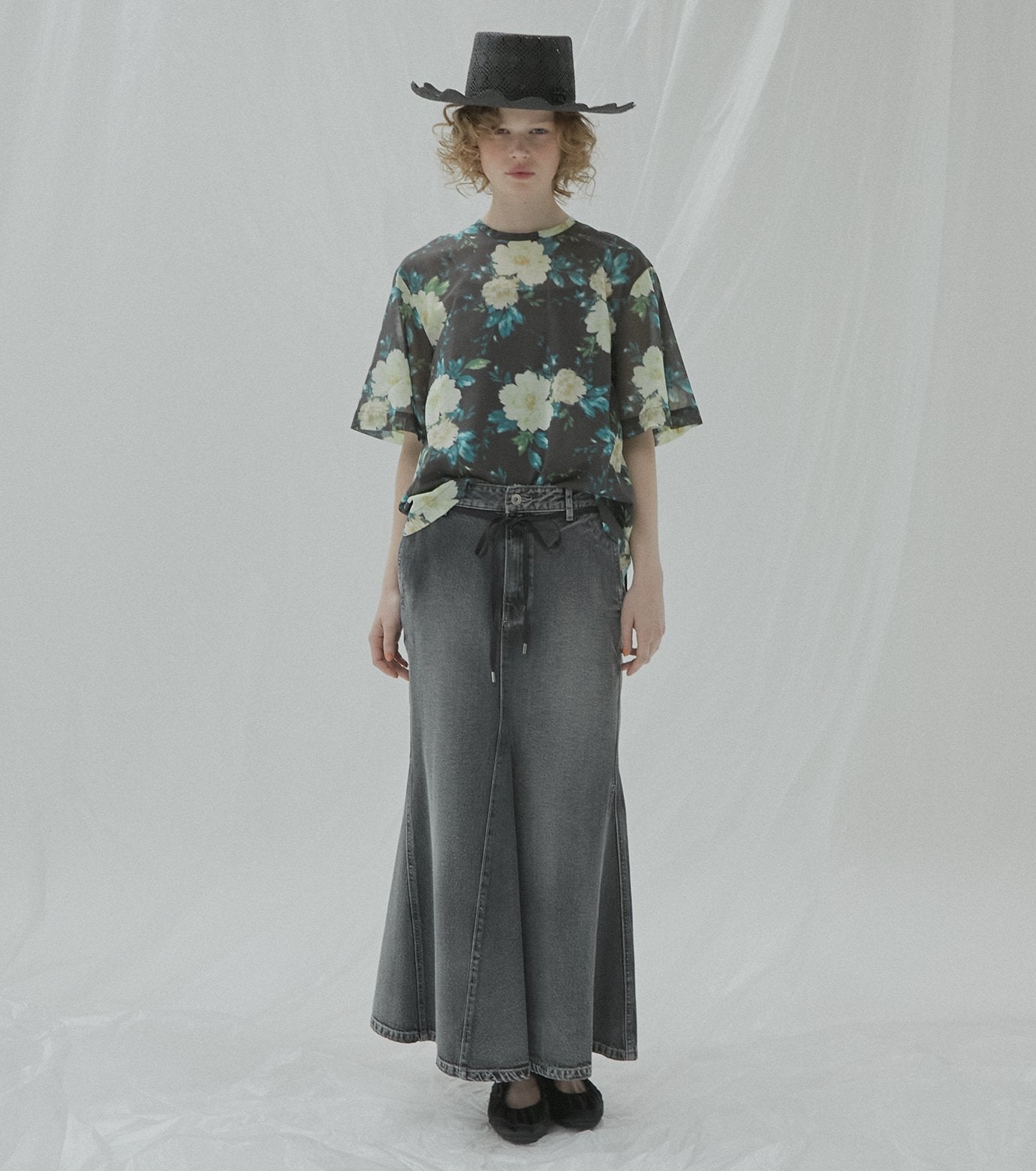 Flared Denim Skirt