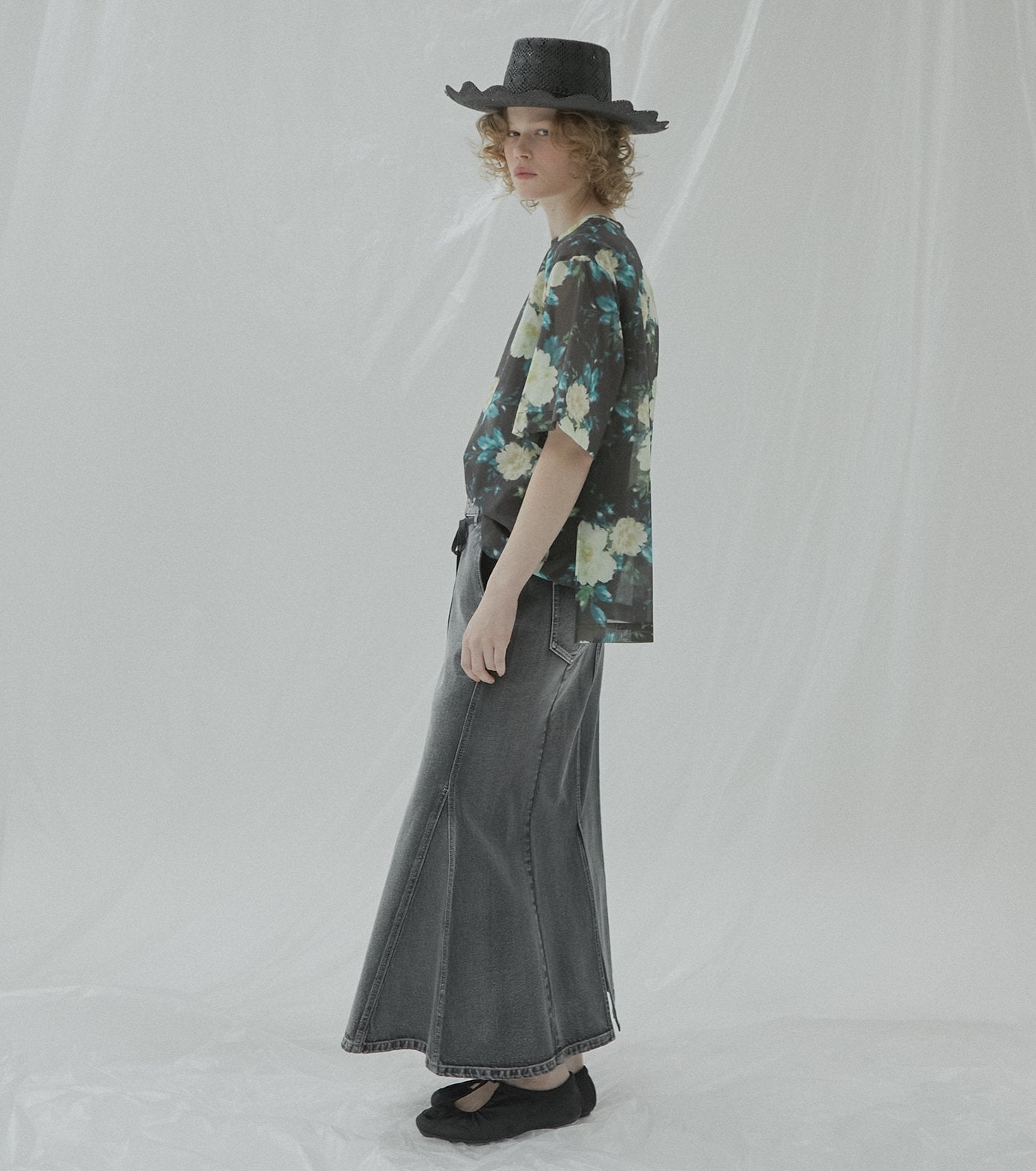 Flared Denim Skirt