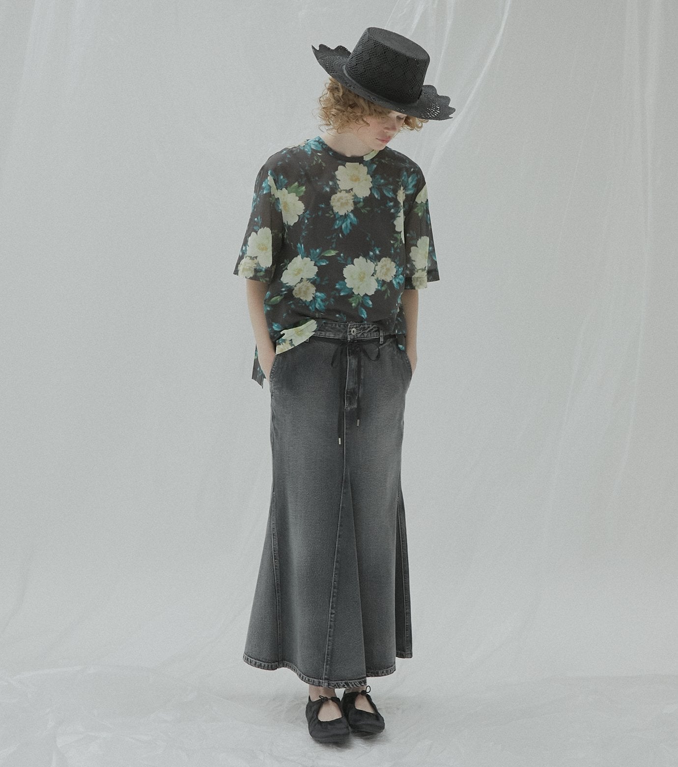 Flared Denim Skirt