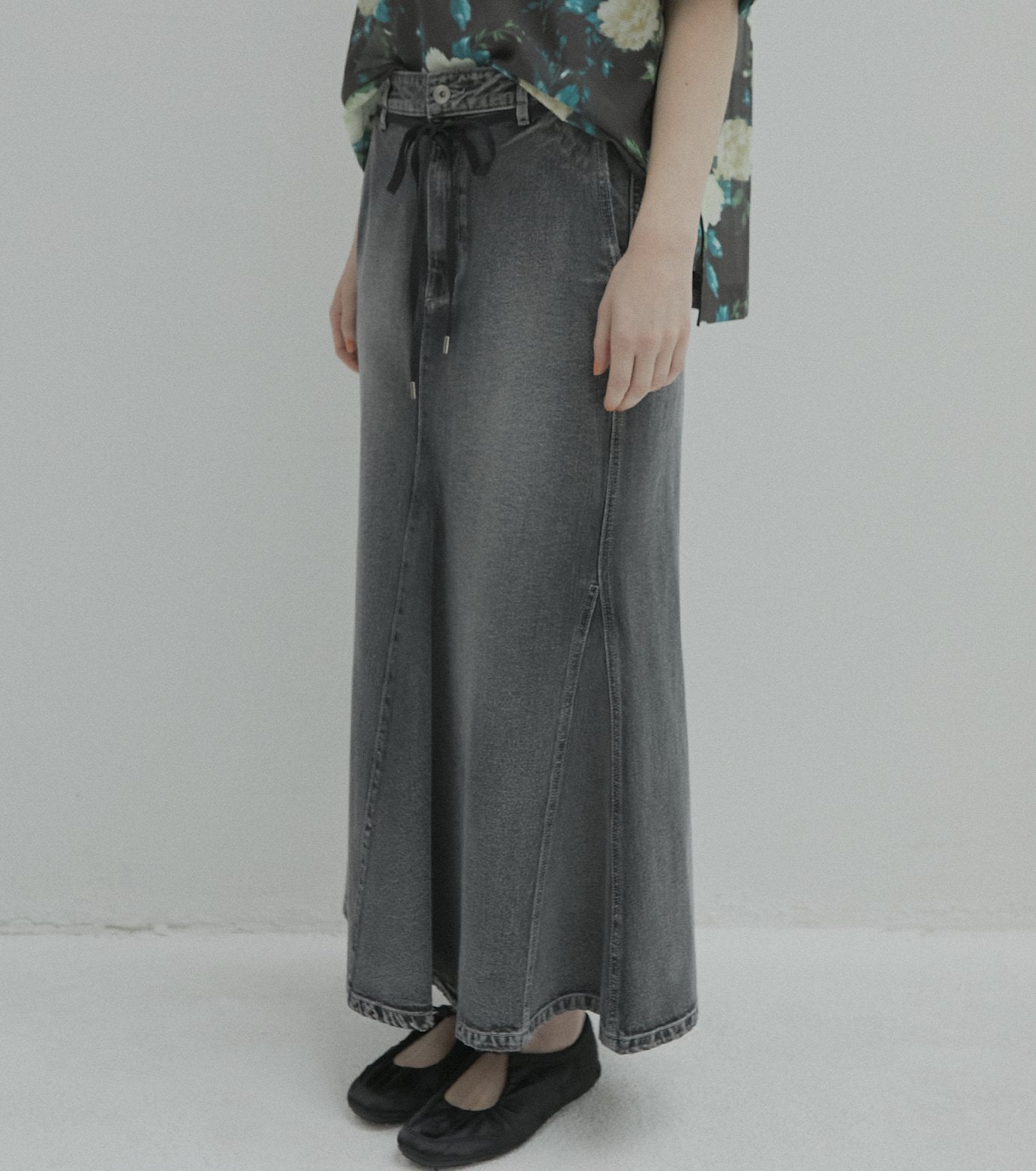 Flared Denim Skirt